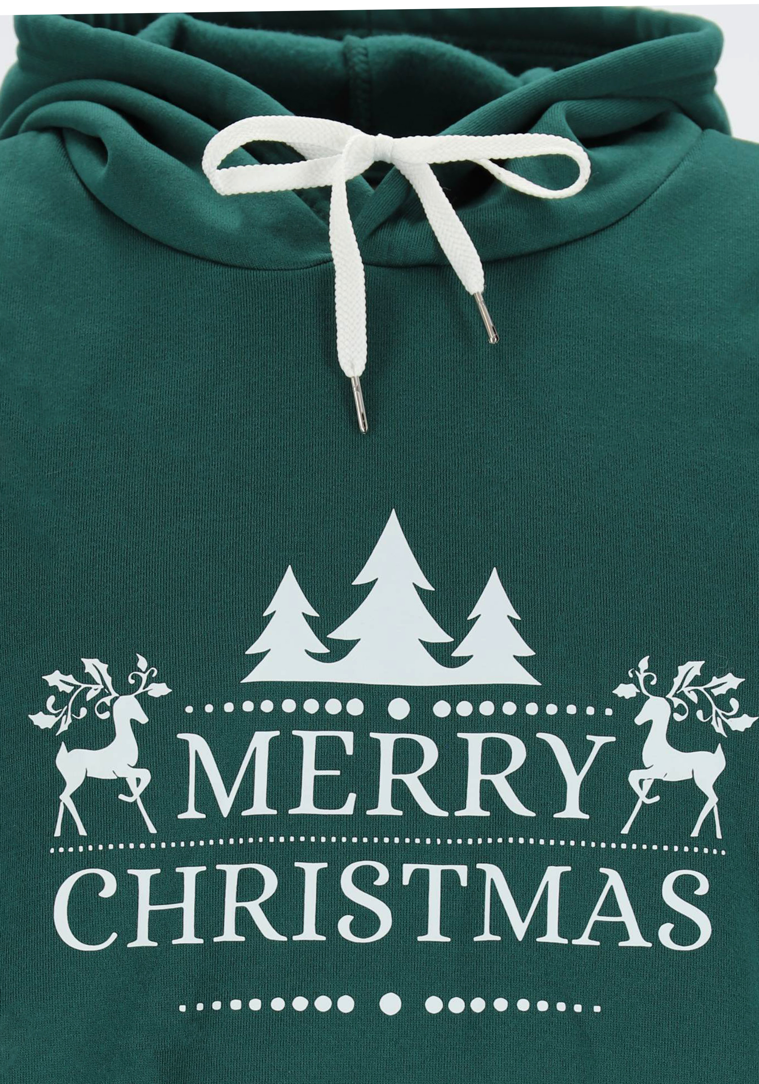 Kersttrui unisex hoodie, sweatshirt met capuchon, groen