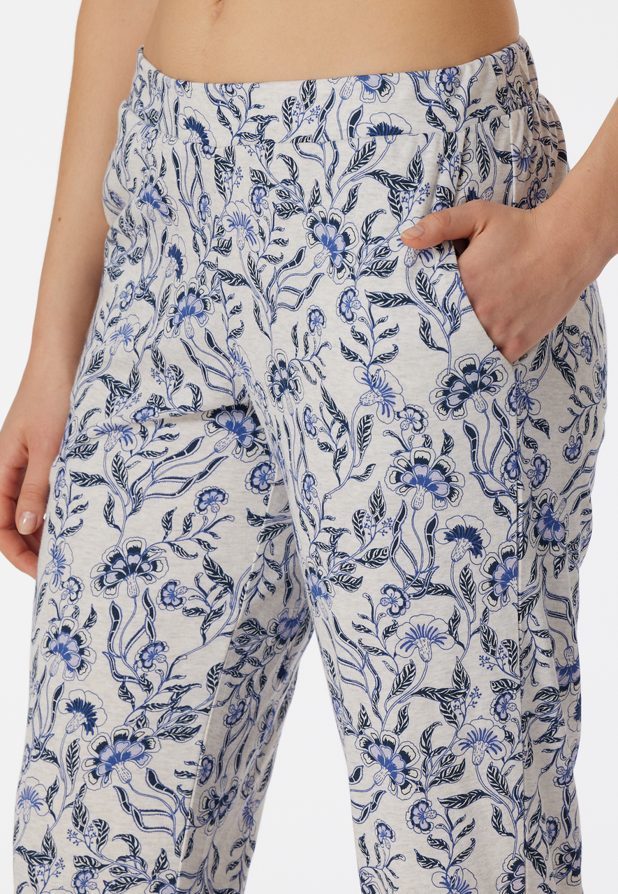 SCHIESSER Mix+Relax loungebroek lang, dames loungebroek lang bloemenprint meerkleurig