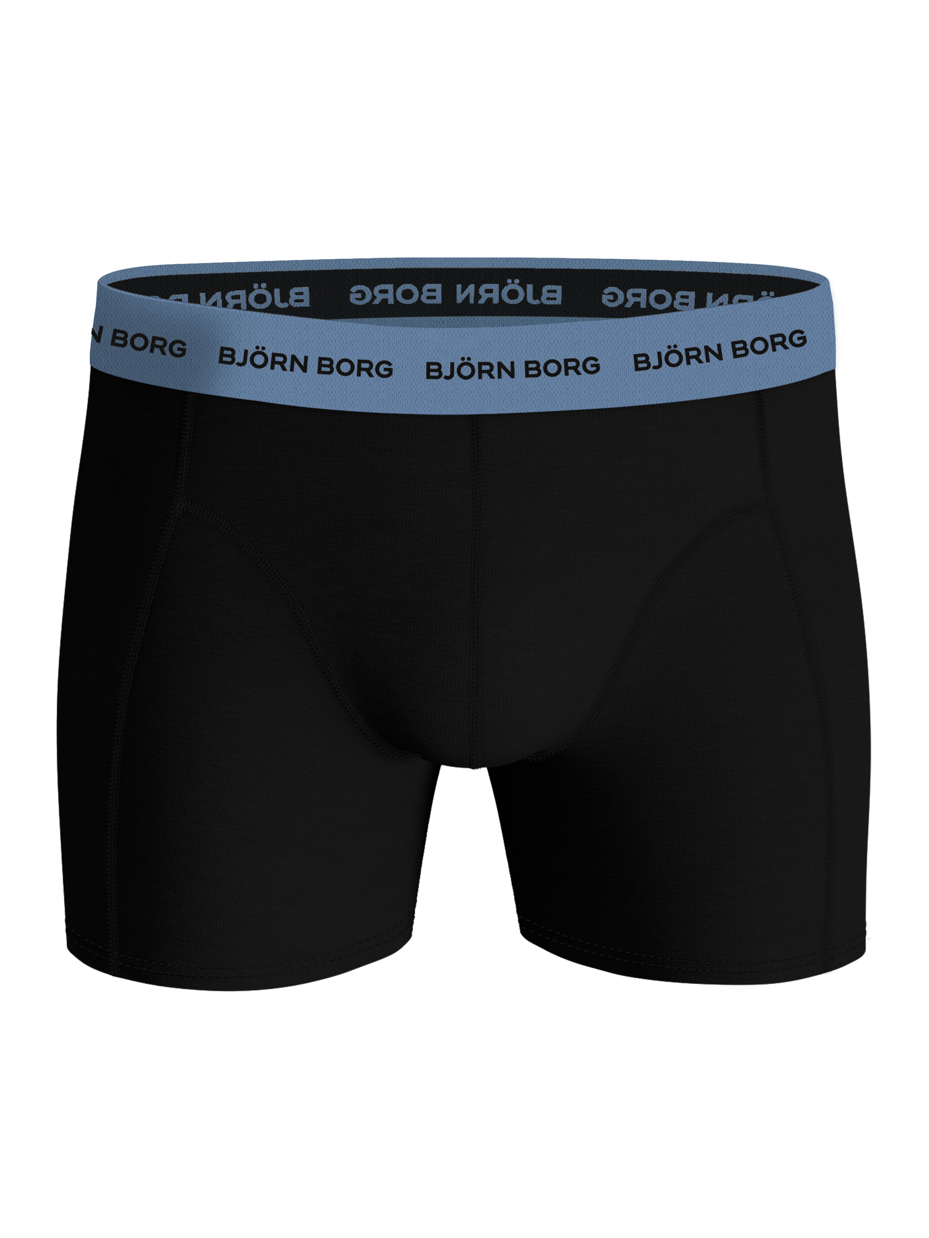 Bjorn Borg Cotton Stretch boxers, heren boxers normale lengte (7-pack), zwart met gekleurde tailleband