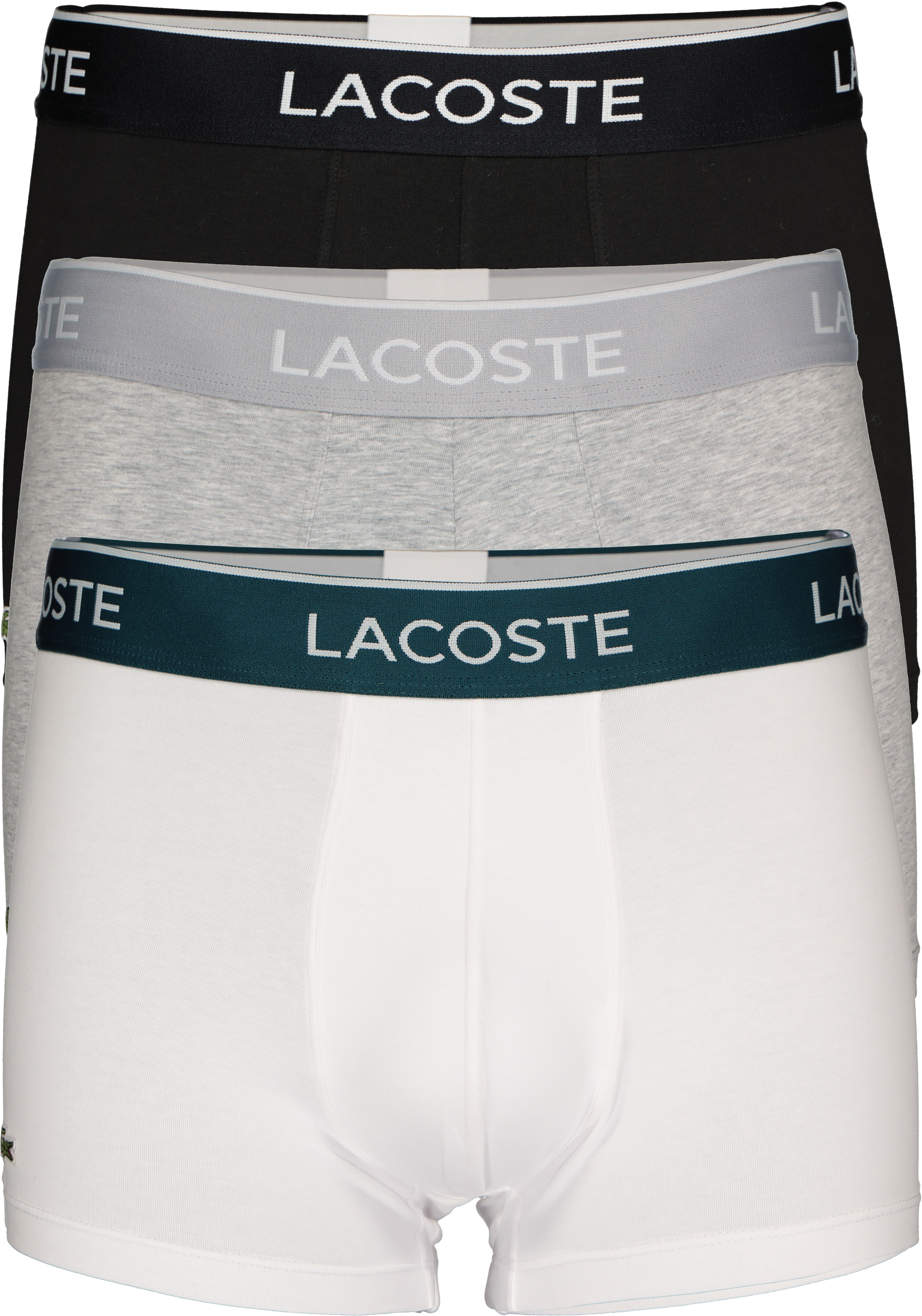 Lacoste Boxer Trunks (3-pack), heren boxers kort, zwart, wit en grijs