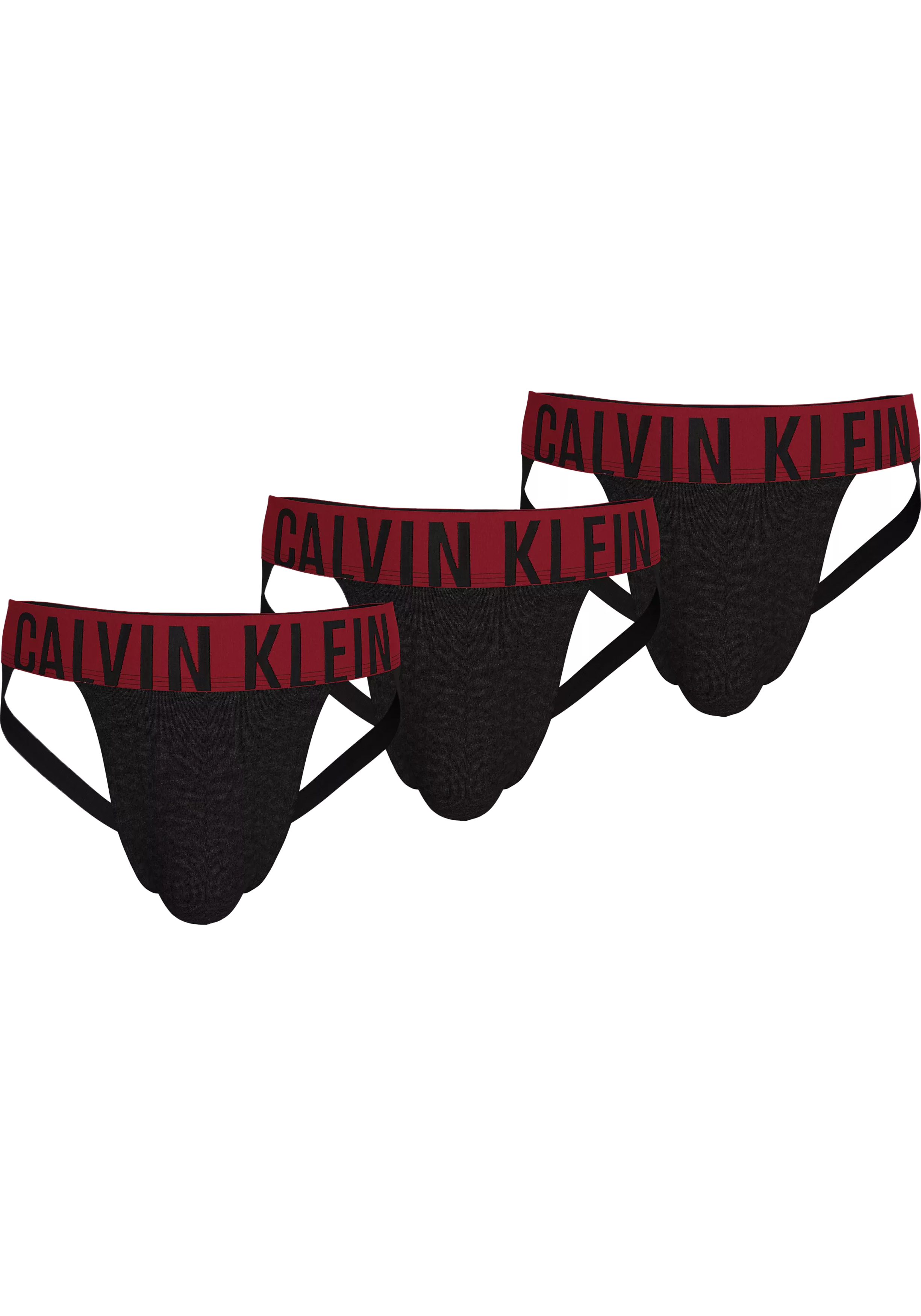 Calvin Klein Jockstrap (3-pack), heren jockstrap, zwart met gekleurde tailleband