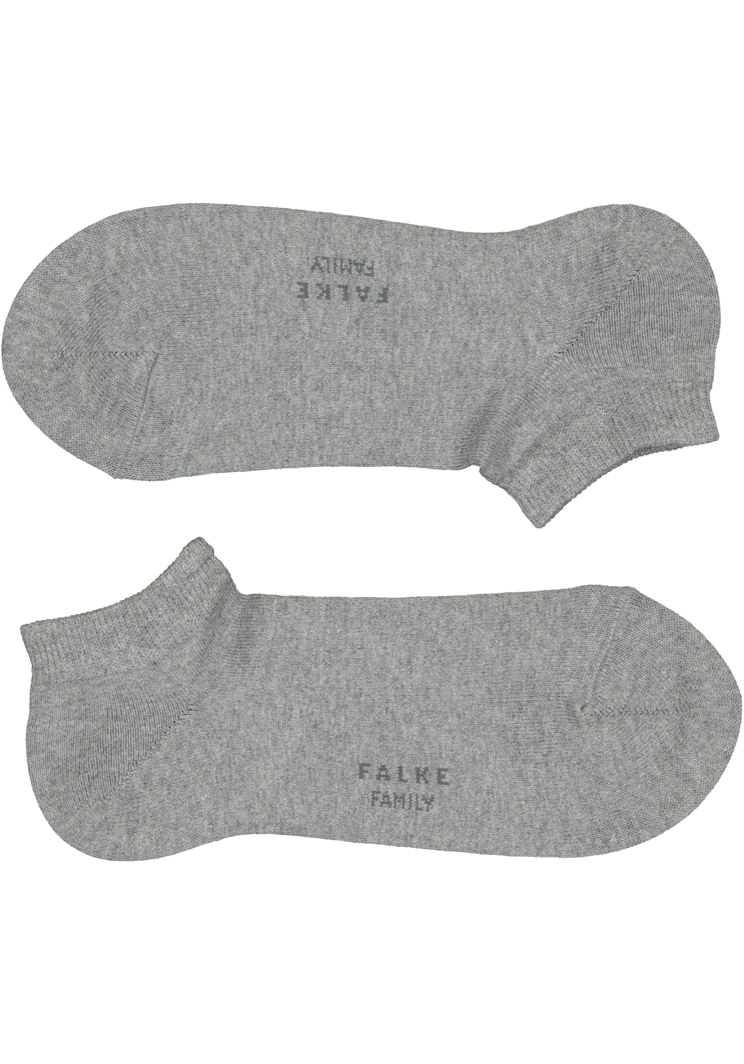 FALKE Family dames enkelsokken, katoen, grijs (grey mix)