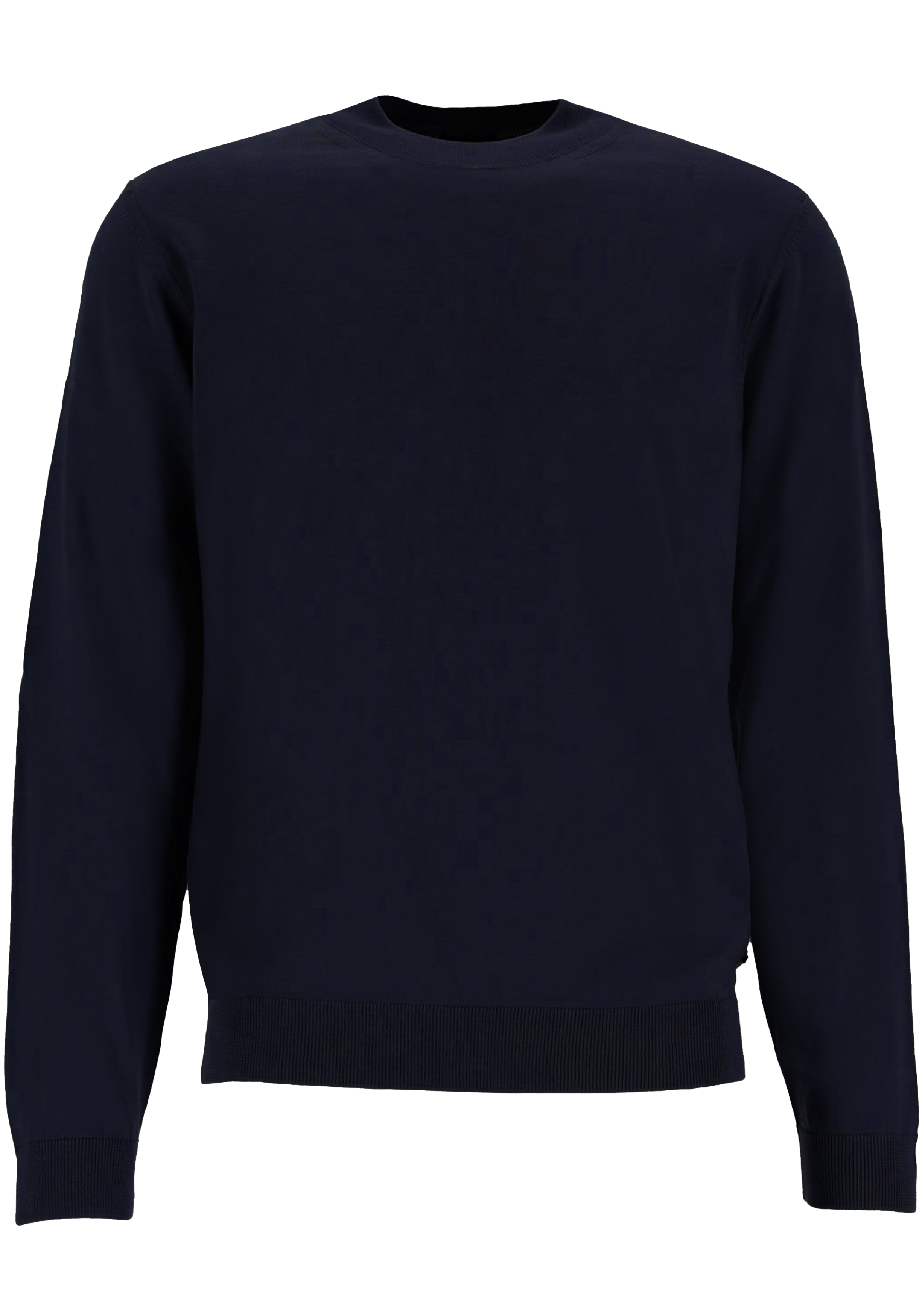 BOSS Bjarno regular fit trui wol, heren trui middeldik O-hals, donkerblauw