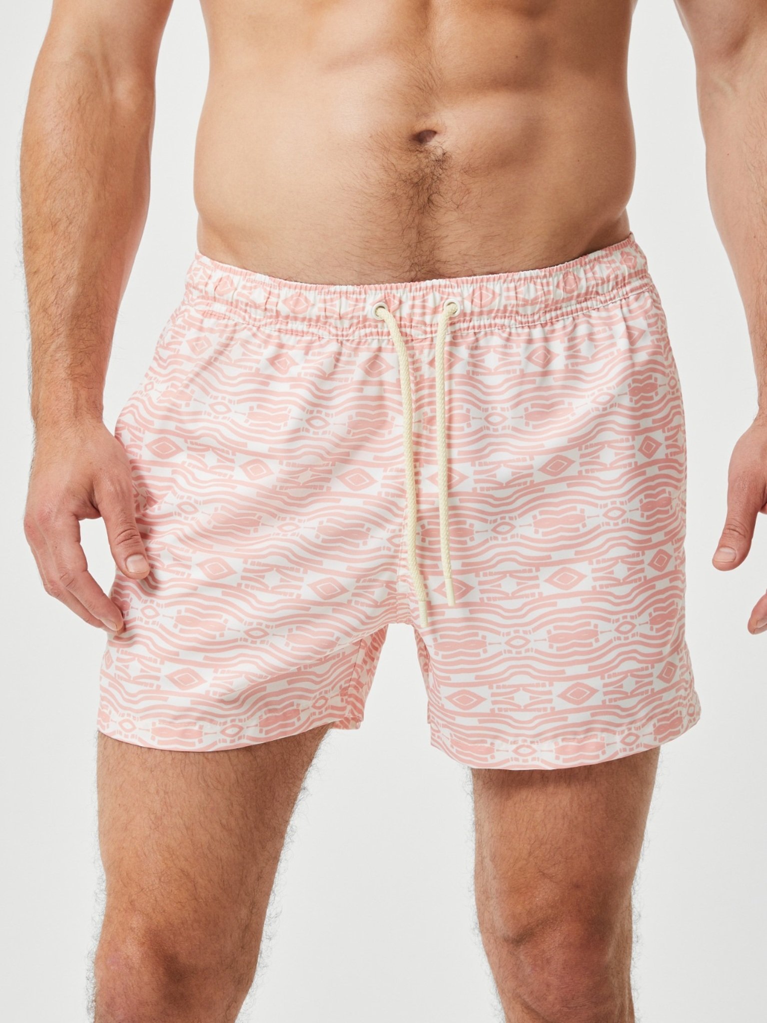 Bjorn Borg Print Swim Shorts, heren zwembroek, roze met witte print