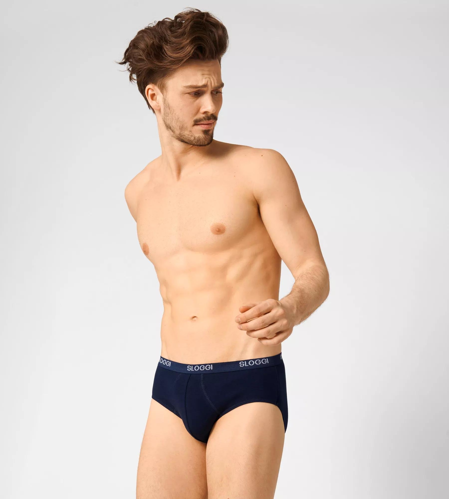 Sloggi Men Basic Midi, heren slip met smalle zijkanten (1-pack), nachtblauw