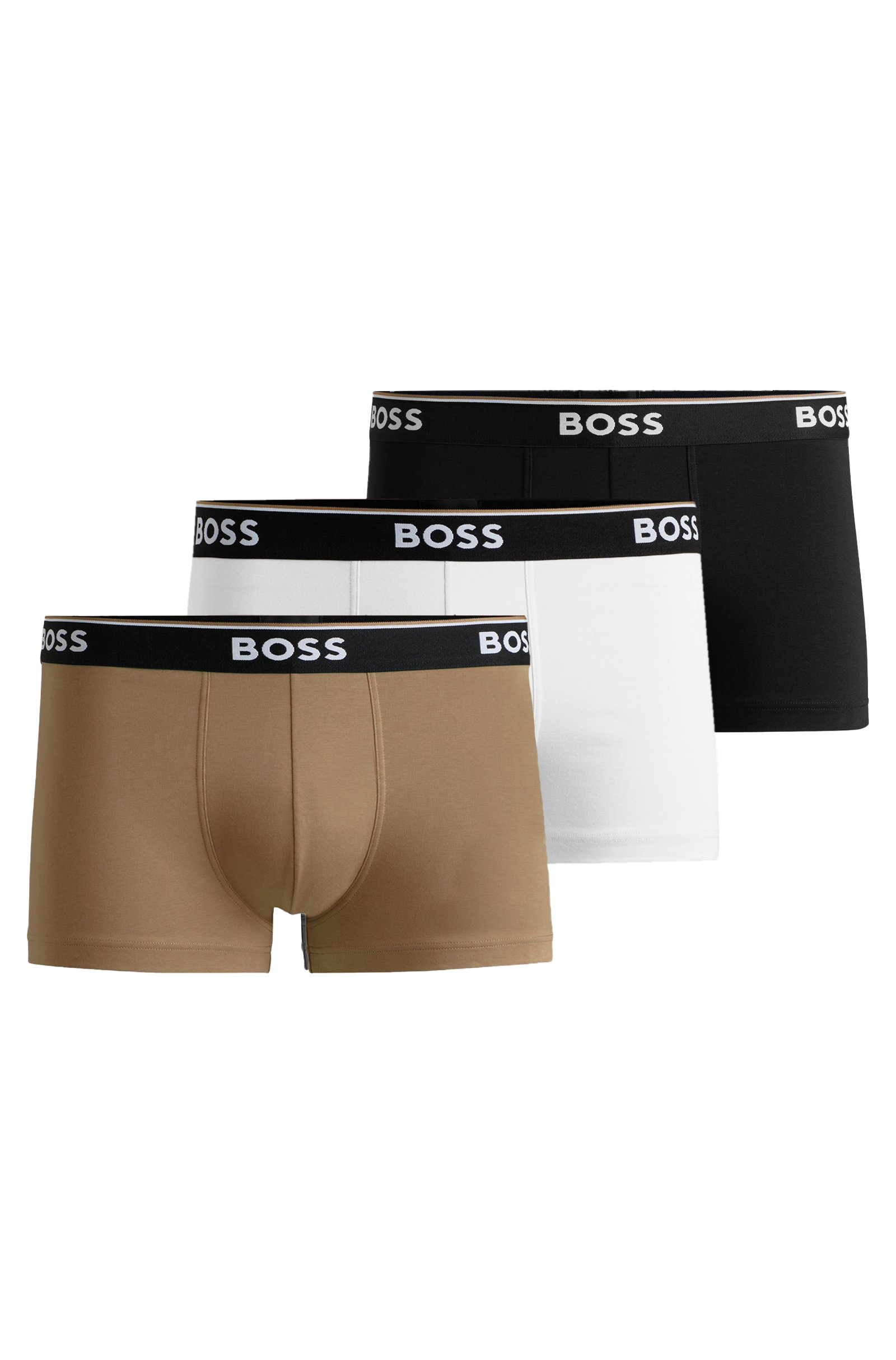 HUGO BOSS Power trunks (3-pack), heren boxers kort, zwart, beige, wit