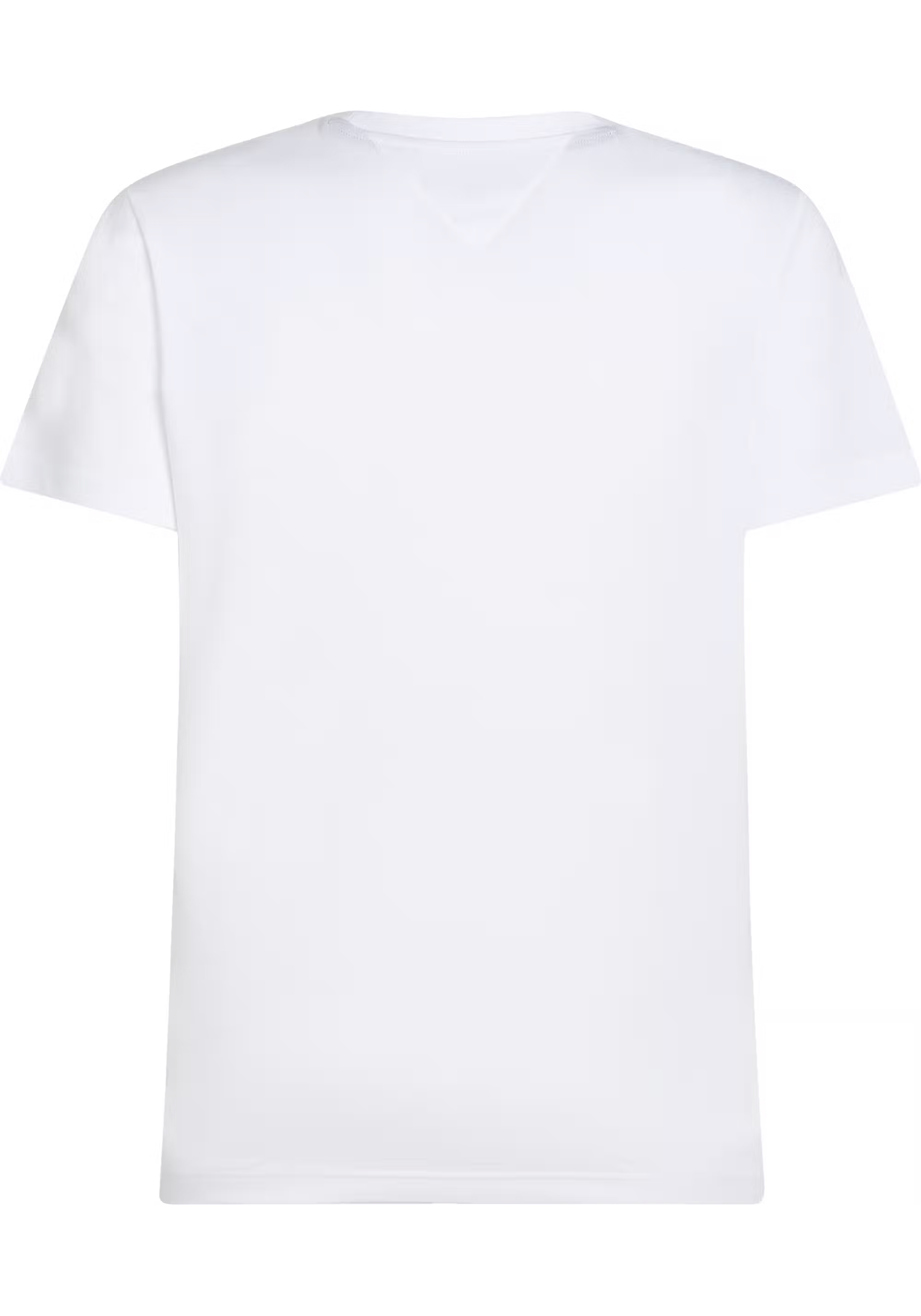 Tommy Hilfiger Flag Box Tee, heren T-shirt korte mouw O-hals, wit