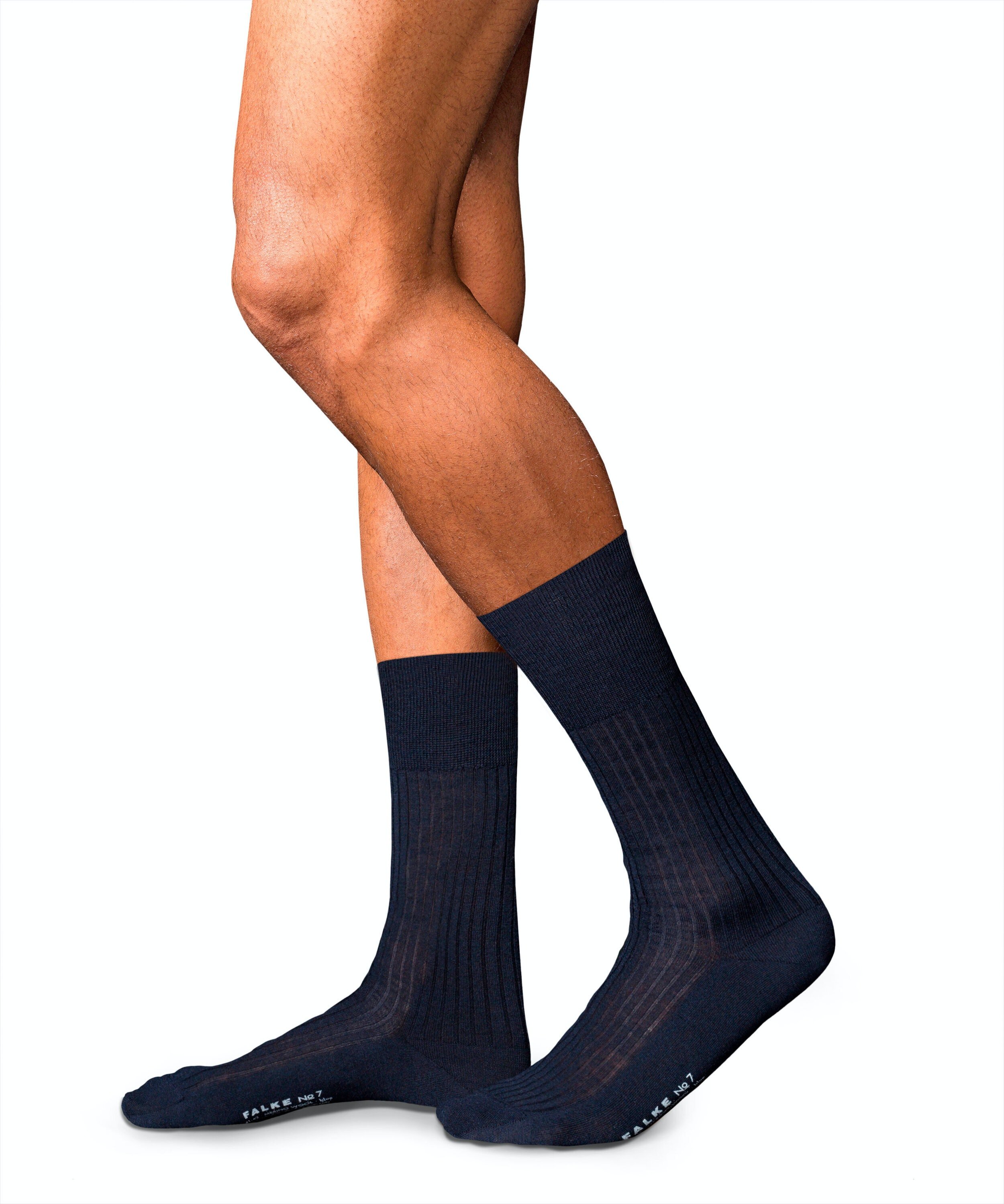 FALKE No. 7 Finest Merino herensokken, blauw (dark navy)