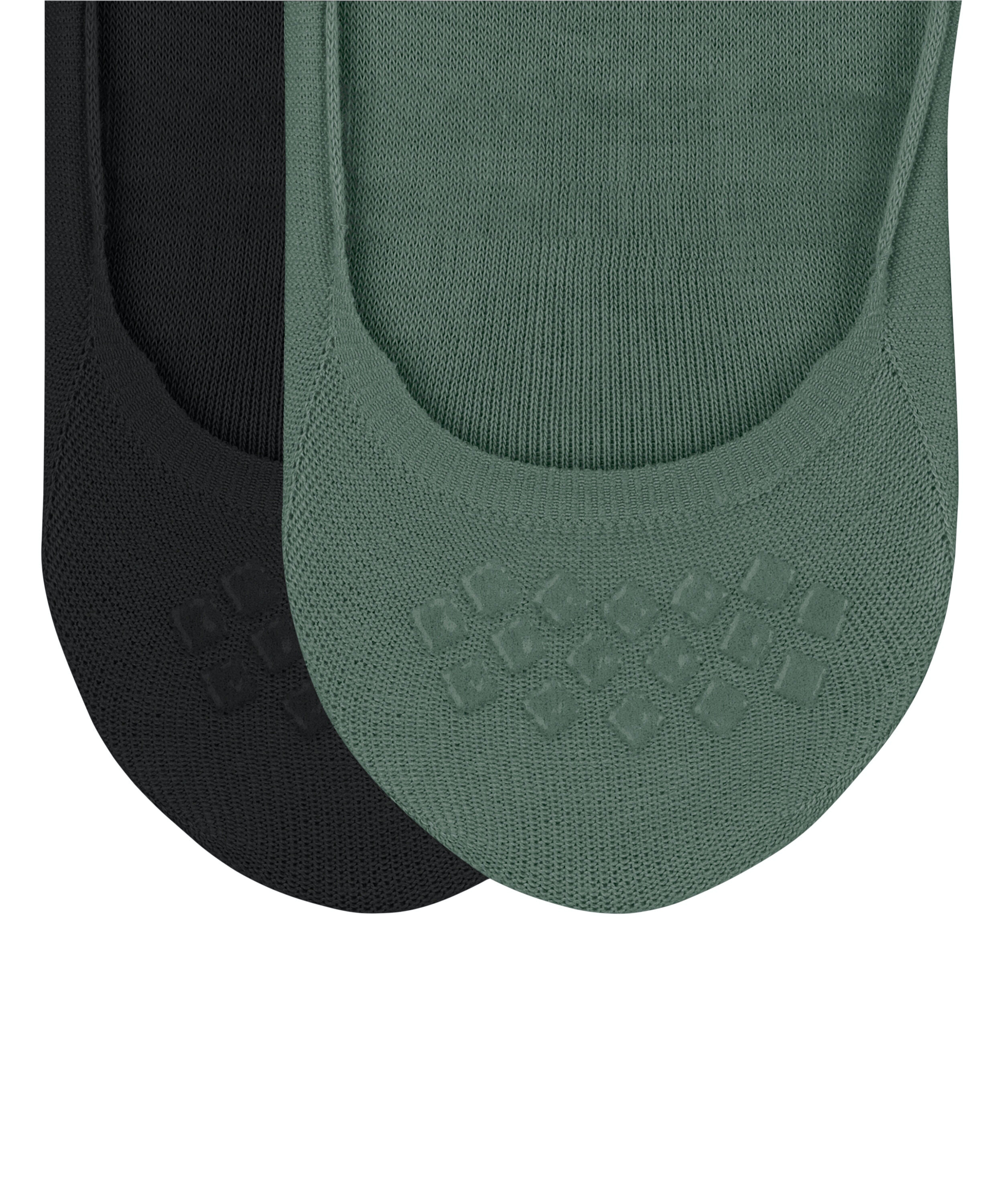 Burlington Everyday 2-Pack heren invisible sokken, groen (dark jade)