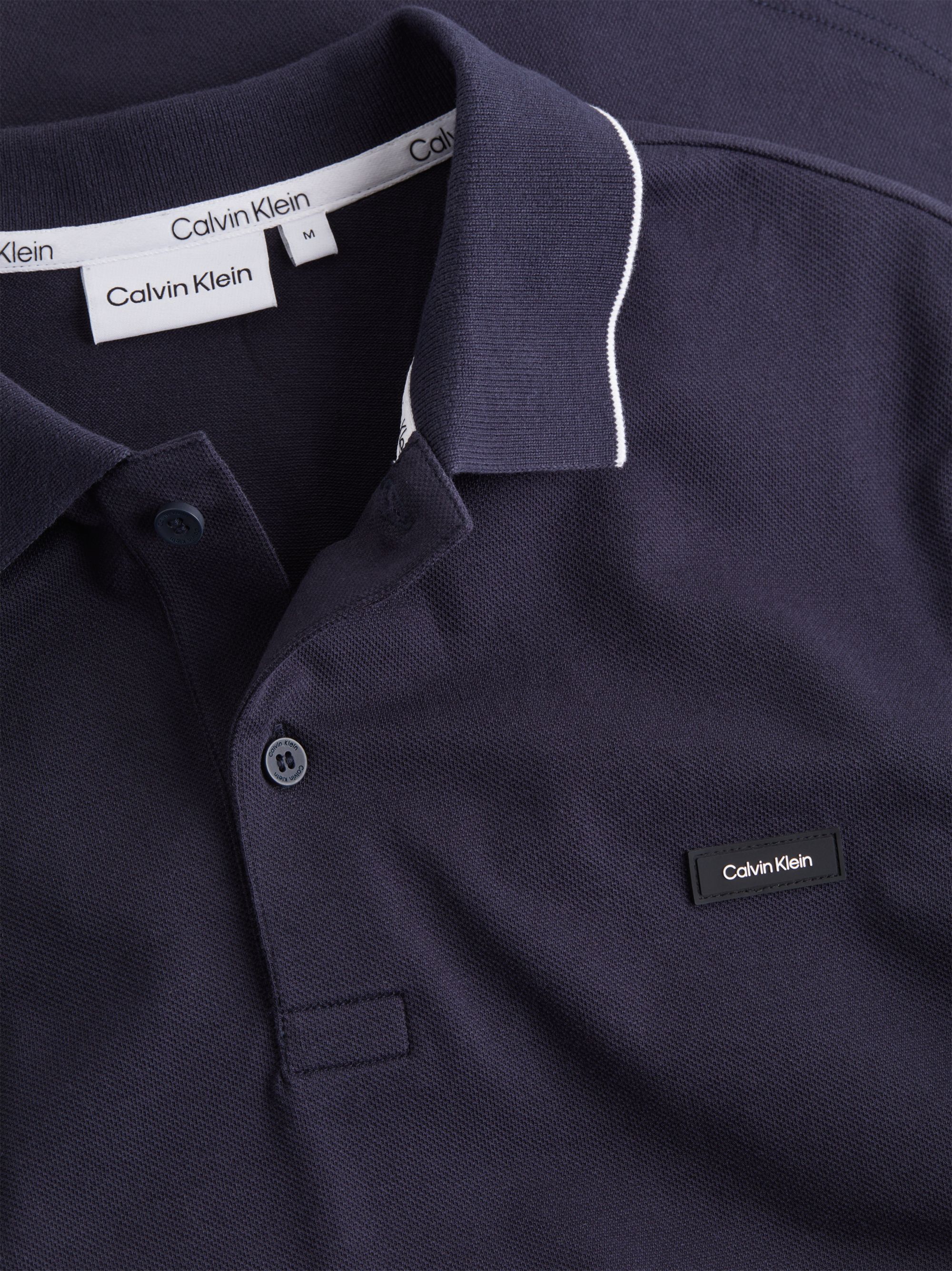 Calvin Klein Stretch Pique Tipping Slim Polo, heren poloshirt, donkerblauw