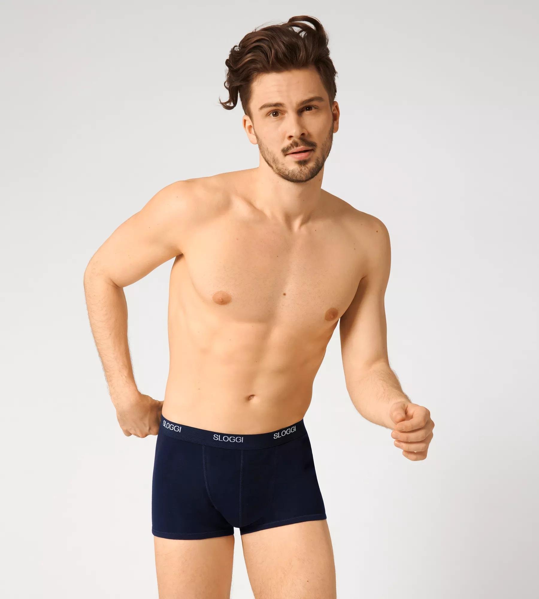 Sloggi Men Basic Short, heren boxershort korte pijp (1-pack), nachtblauw