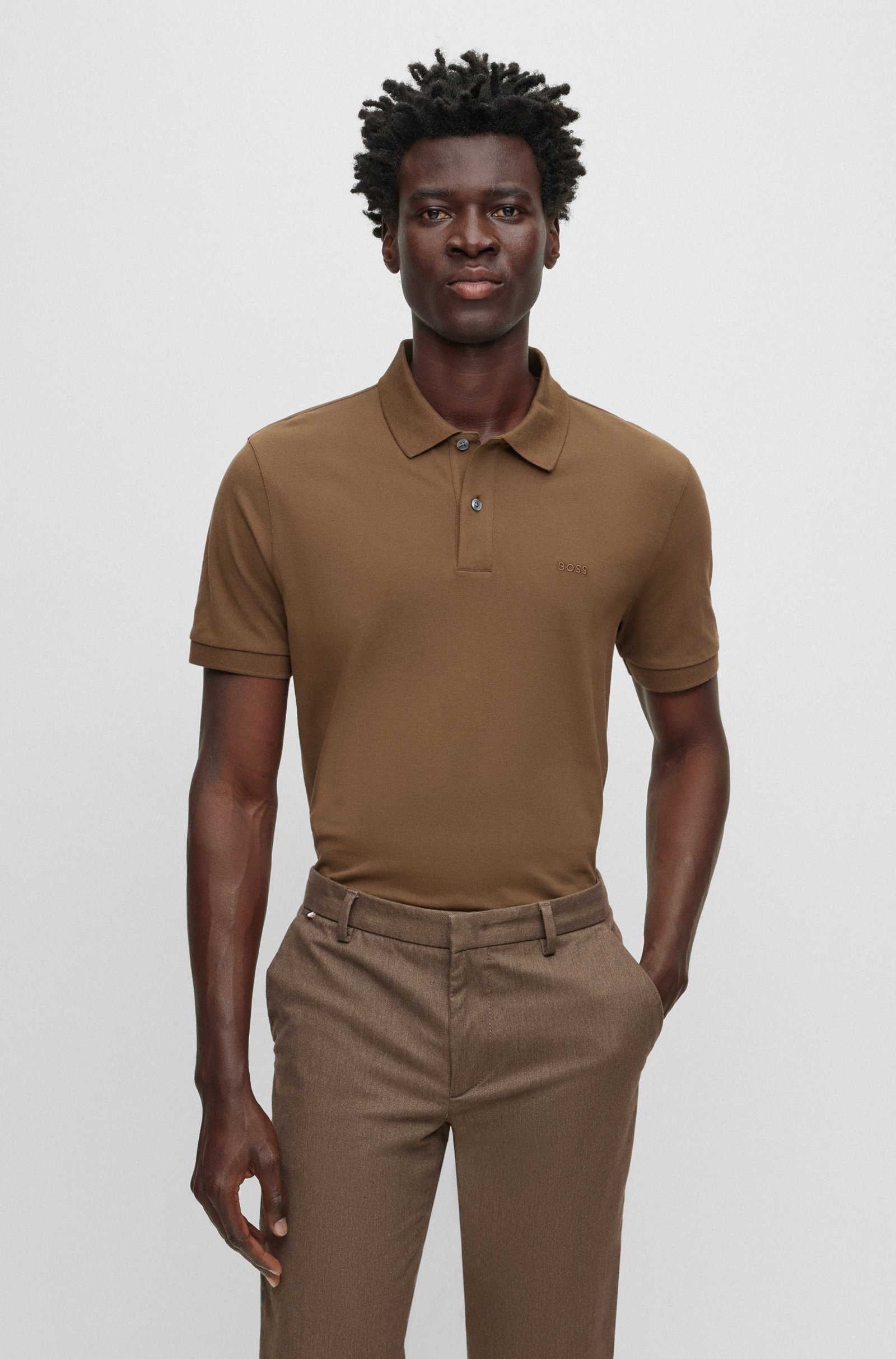 BOSS Pallas regular fit polo, pique, groen