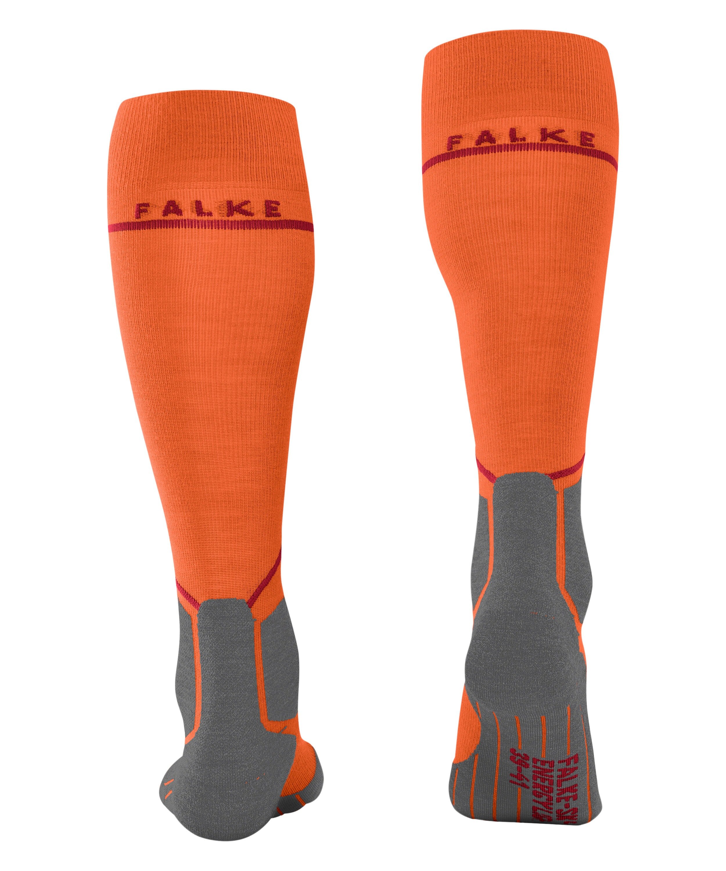 FALKE SK4 Advanced Compression Light heren skiing kniekousen, grijs (flash orange)