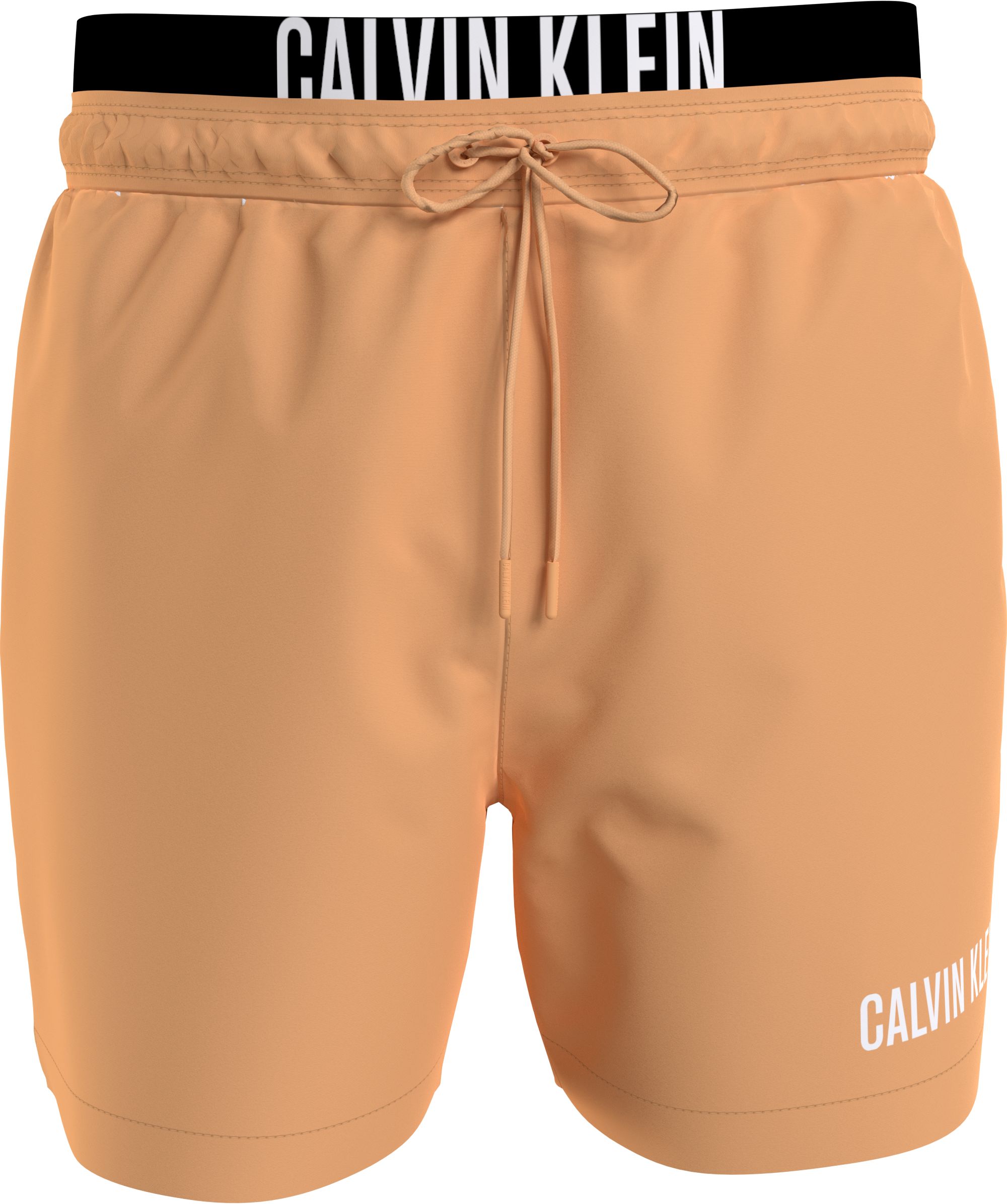 Calvin Klein Medium Drawstring double waistband swimshort, heren zwembroek, licht oranje