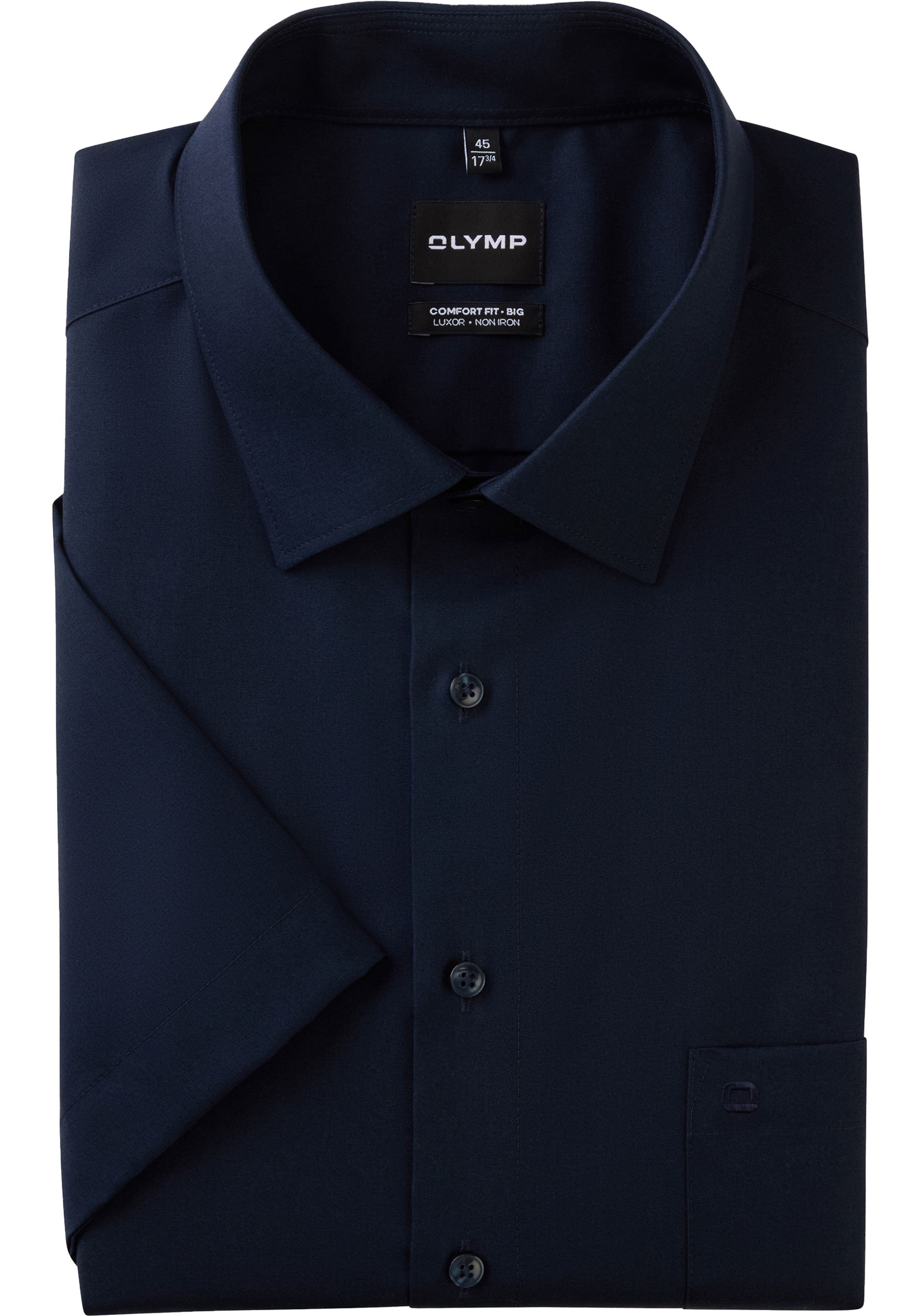 OLYMP Luxor comfort fit Big overhemd, korte mouw, popeline, donkerblauw