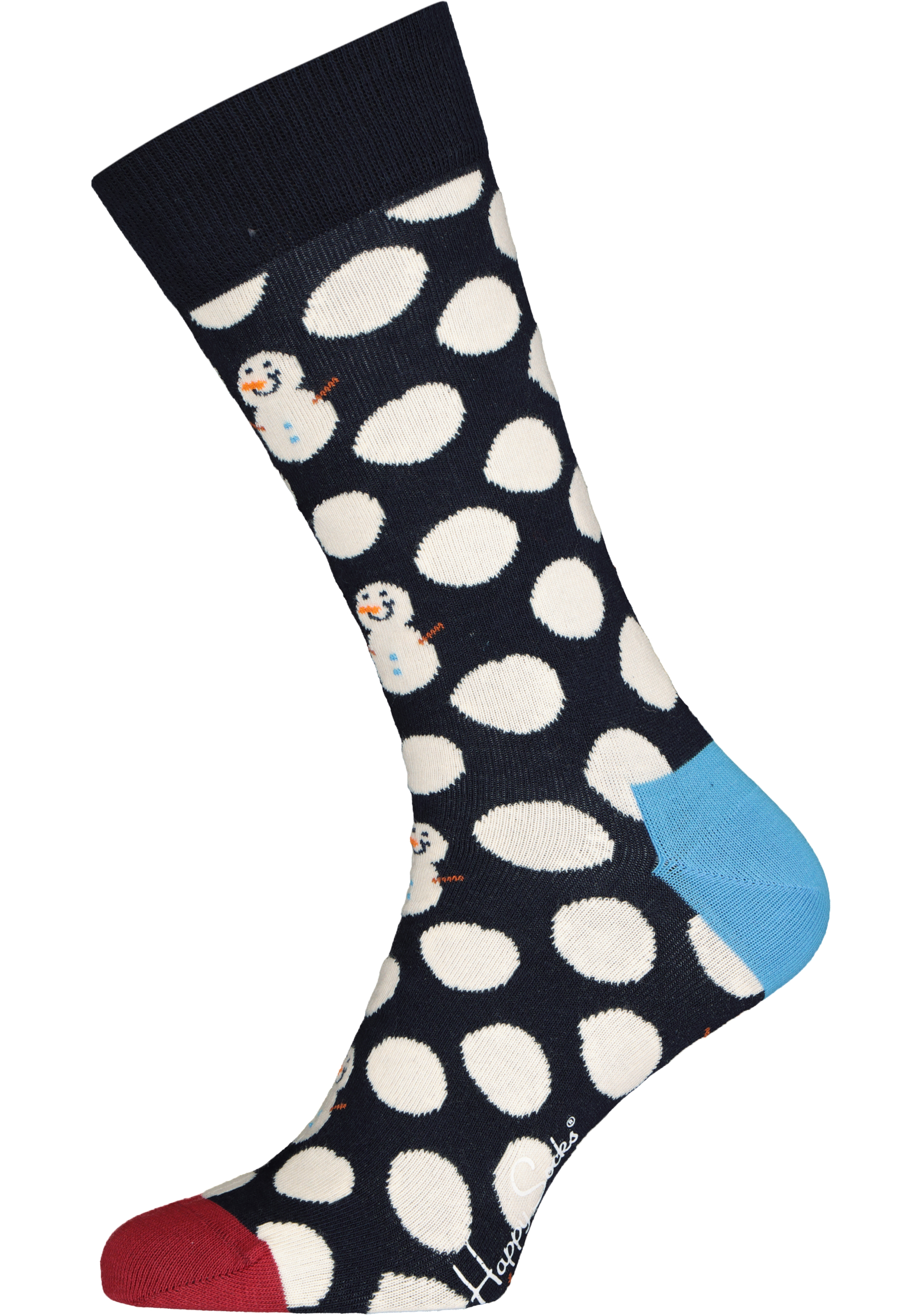 Happy Socks Big Dot Snowman Gift Box (1-pack), sneeuwpoppen in een kerstbal