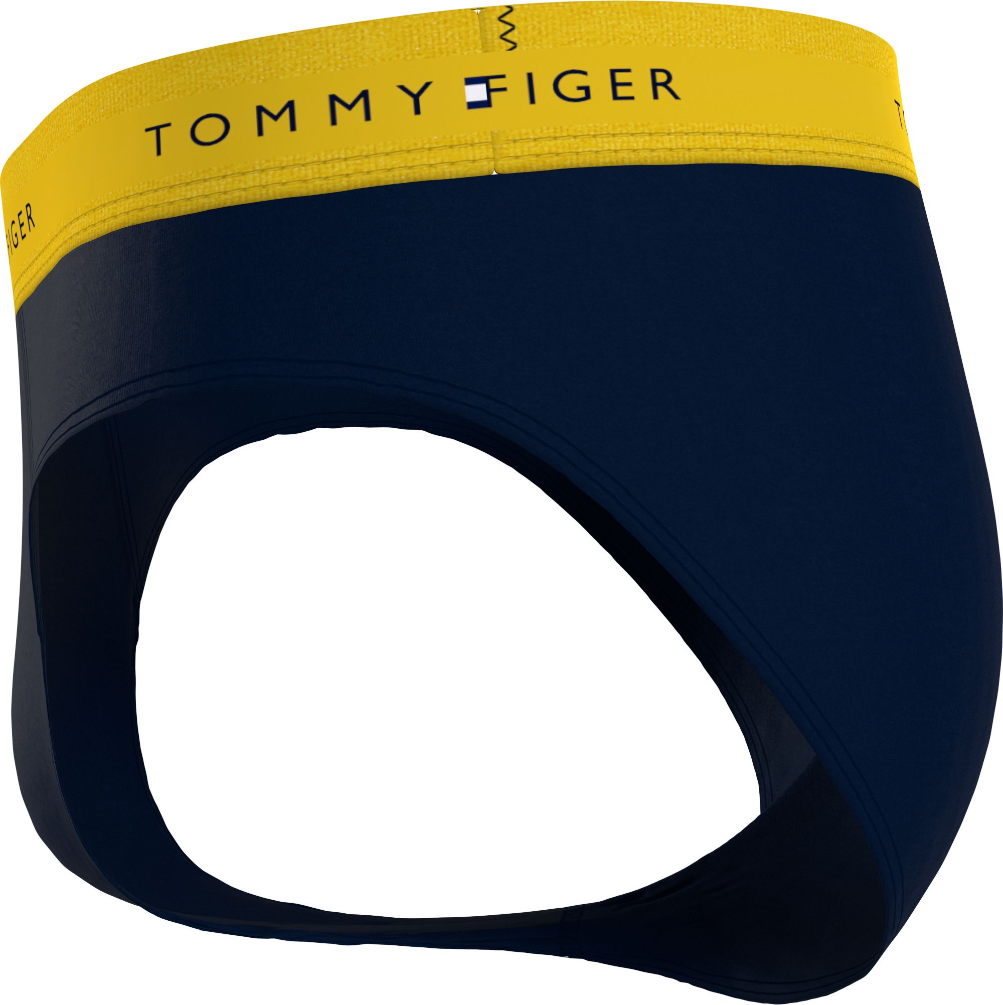 Tommy Hilfiger hipster brief (3-pack), heren slips, blauw met gekleurde tailleband