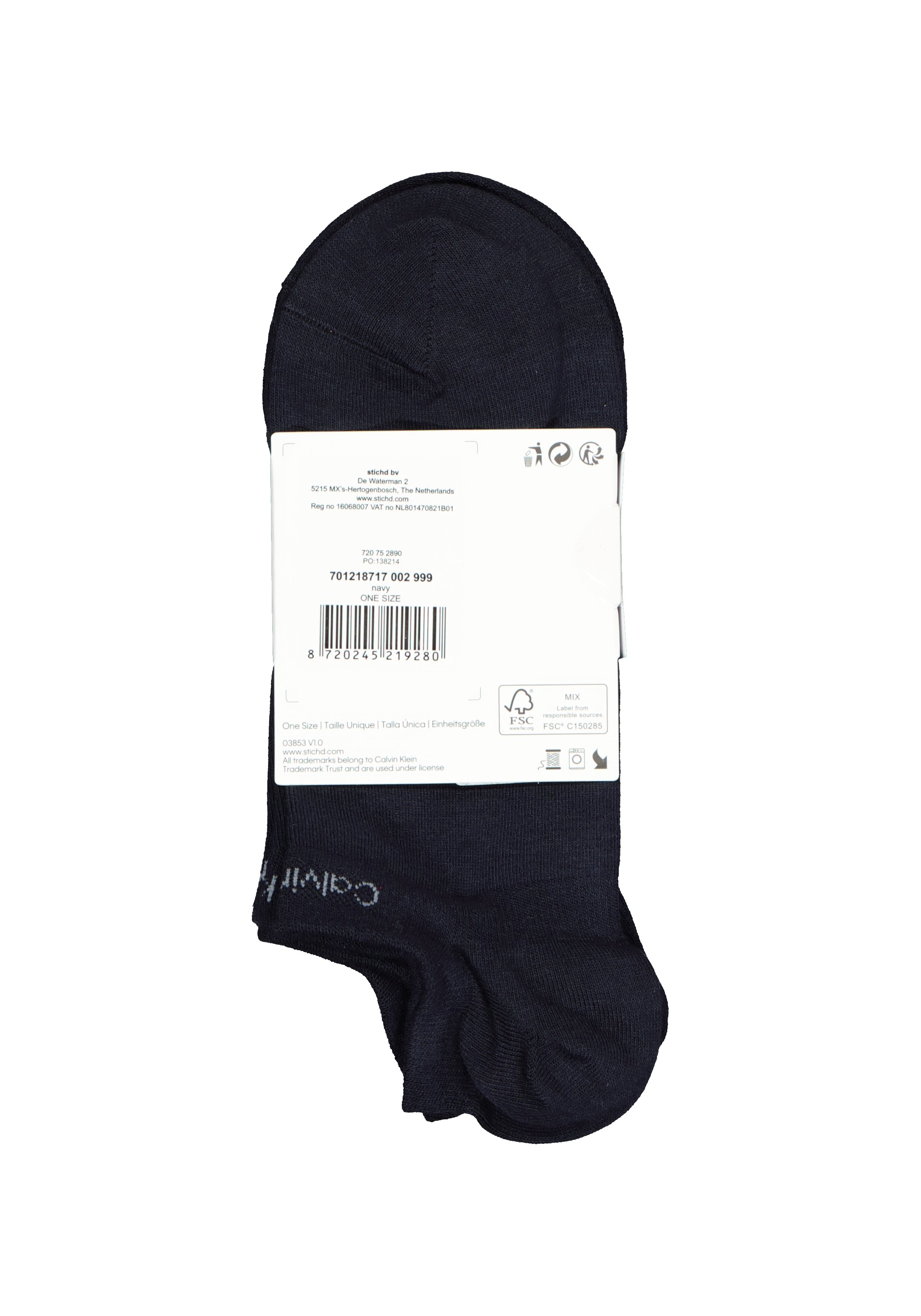 Calvin Klein herensokken Owen (3-pack), onzichtbare vochtregulerende sokken, donkerblauw