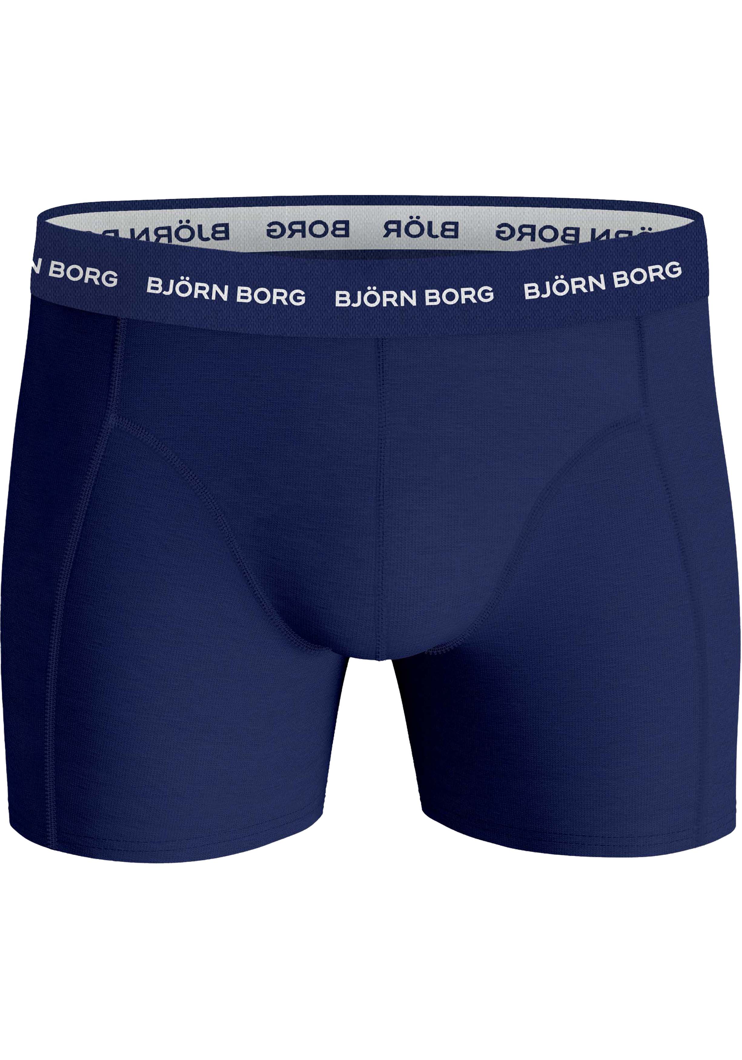 Bjorn Borg boxershorts Essential (5-pack), heren boxers normale lengte, zwart, donkerblauw, blauw, kobaltblauw en grijs