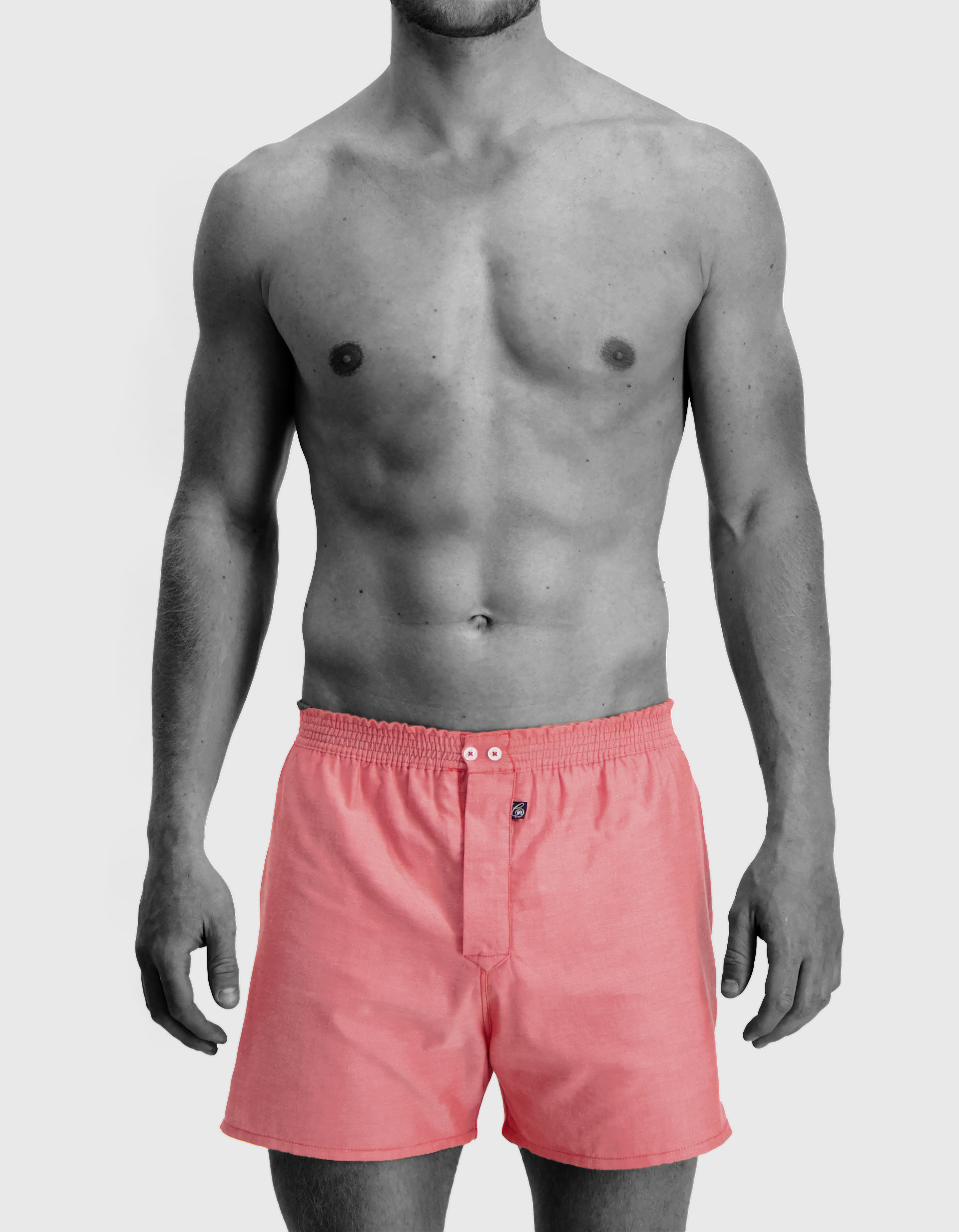 Claesen's Cls No.1 normale lengte boxer met gulp (2-pack), heren woven hybride boxer, rood