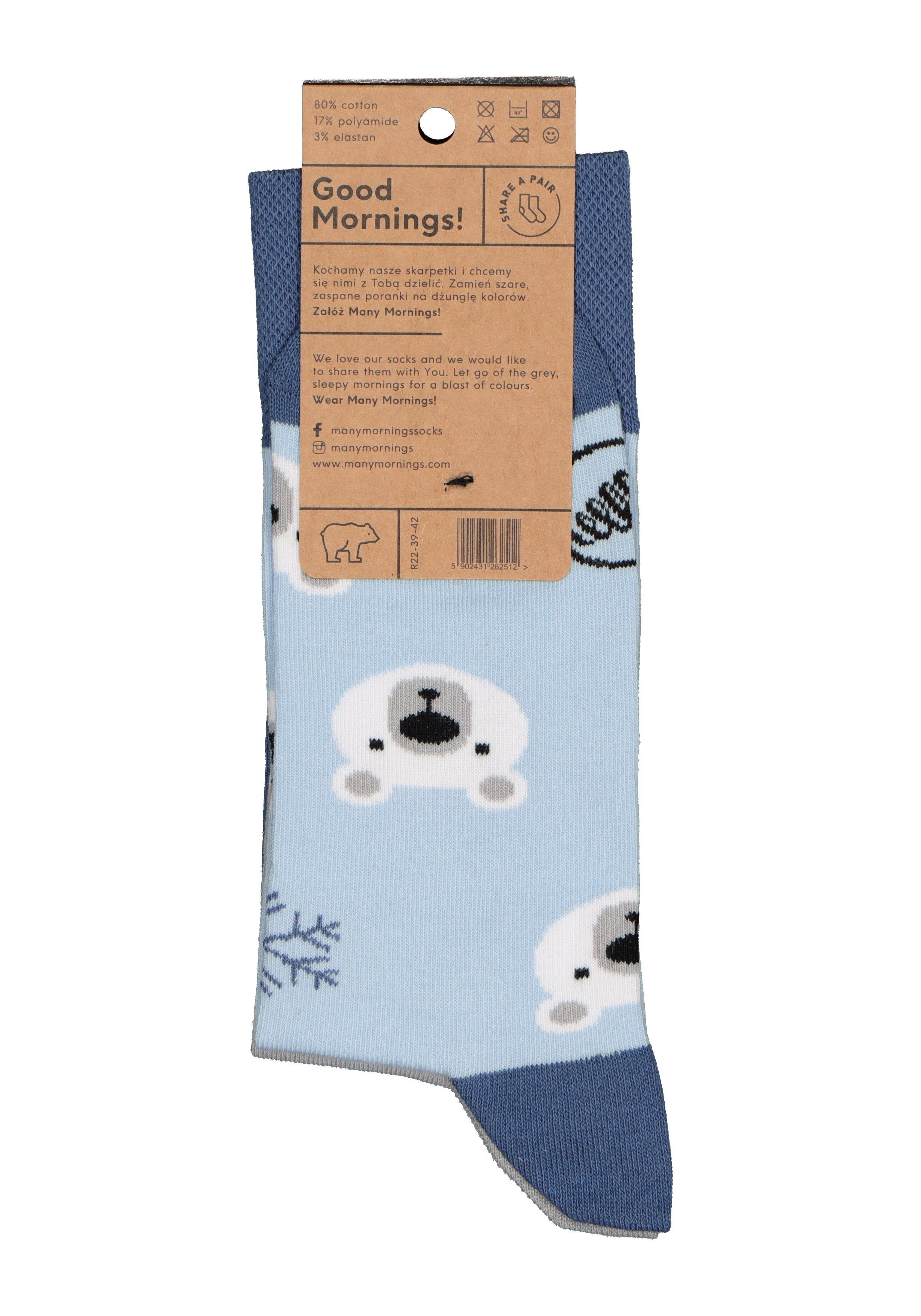 Many Mornings unisex sokken Polar Bear