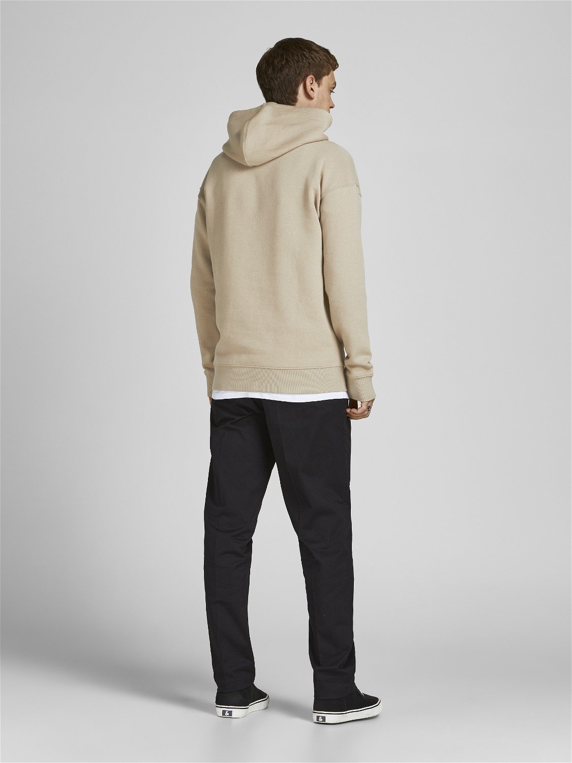 JACK & JONES Star basic sweat hood regular fit, heren hoodie katoenmengsel met capuchon, beige