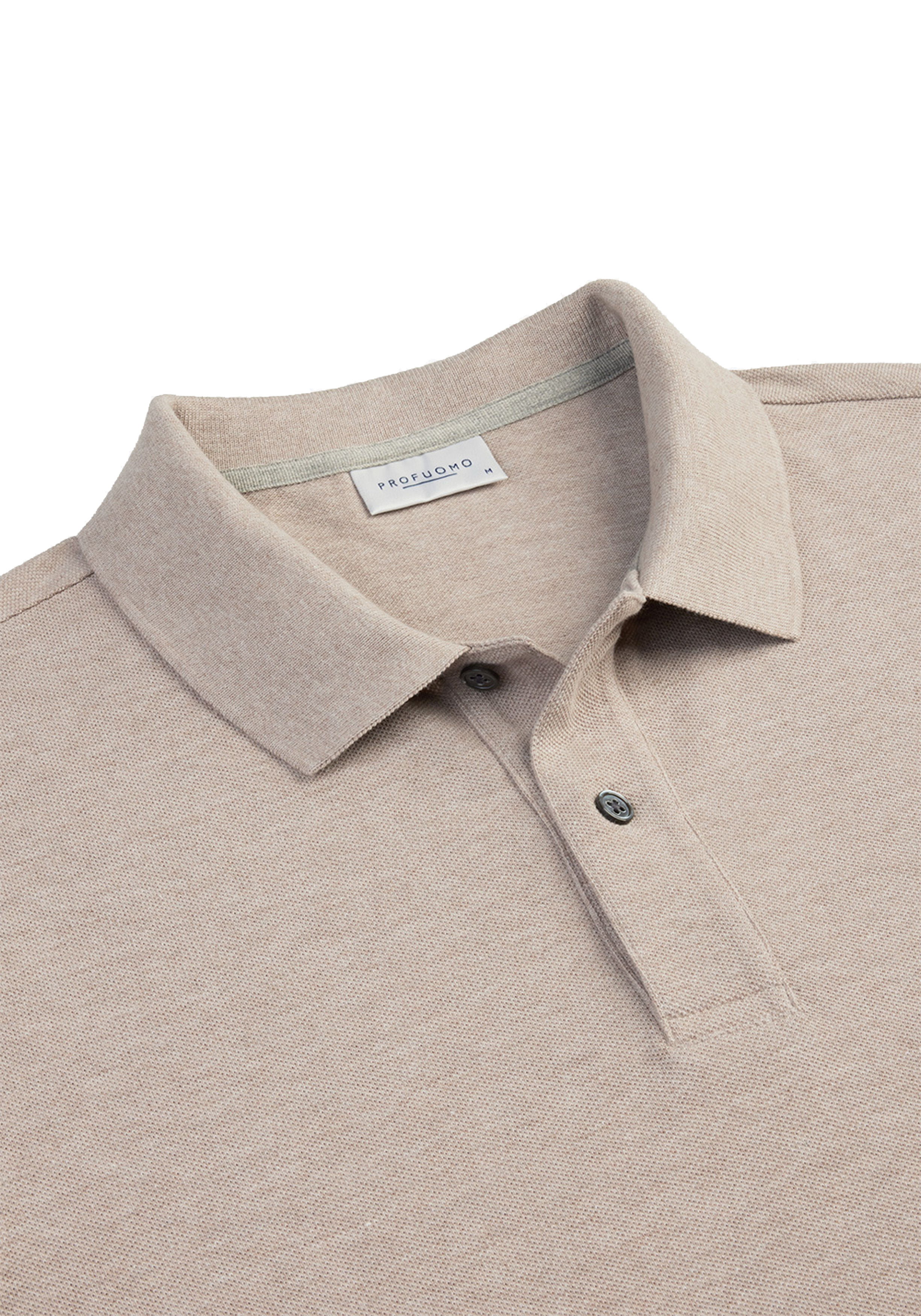 Profuomo slim fit heren polo, beige