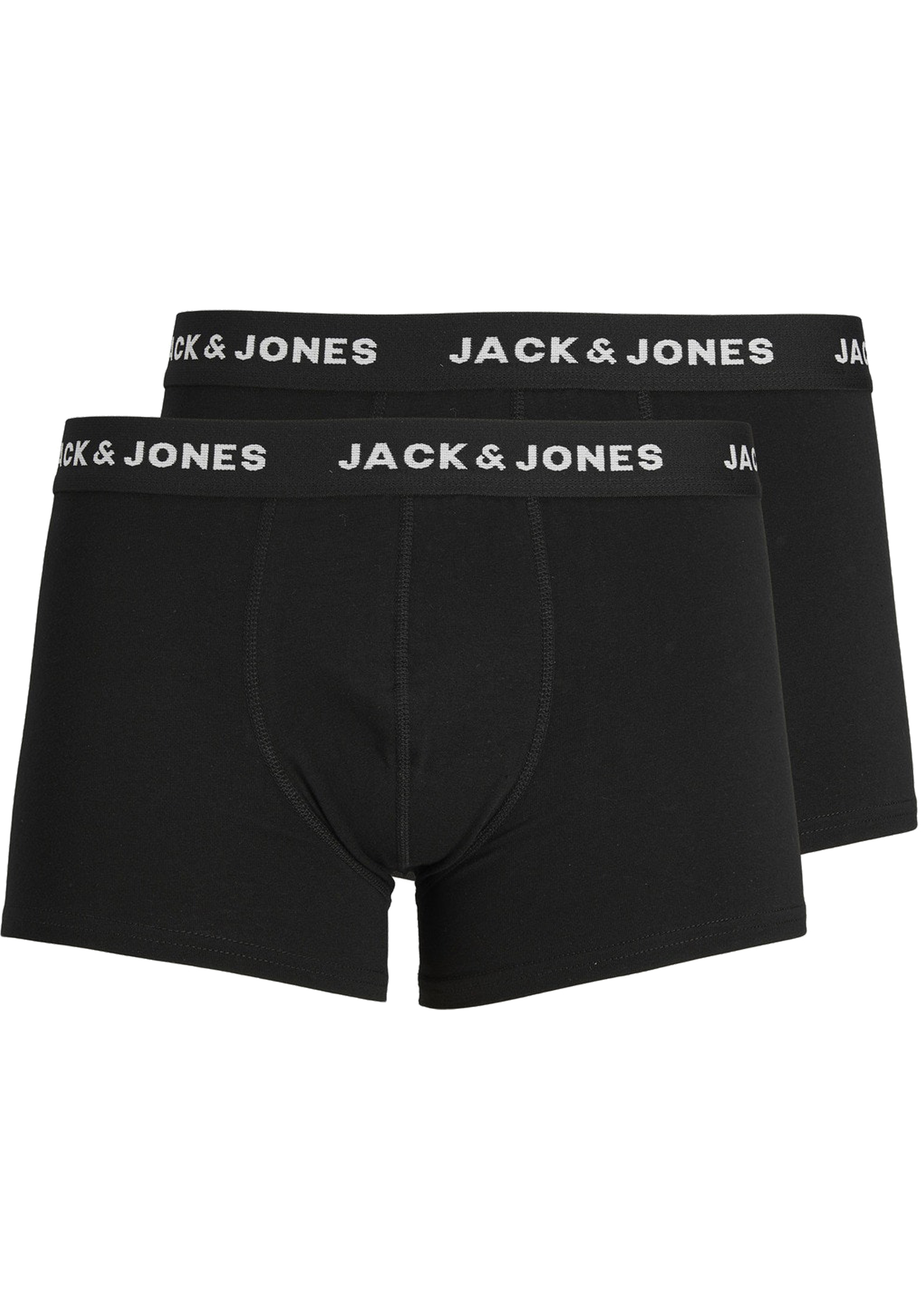 JACK & JONES Jacjon trunks (2-pack), heren boxers normale lengte, zwart