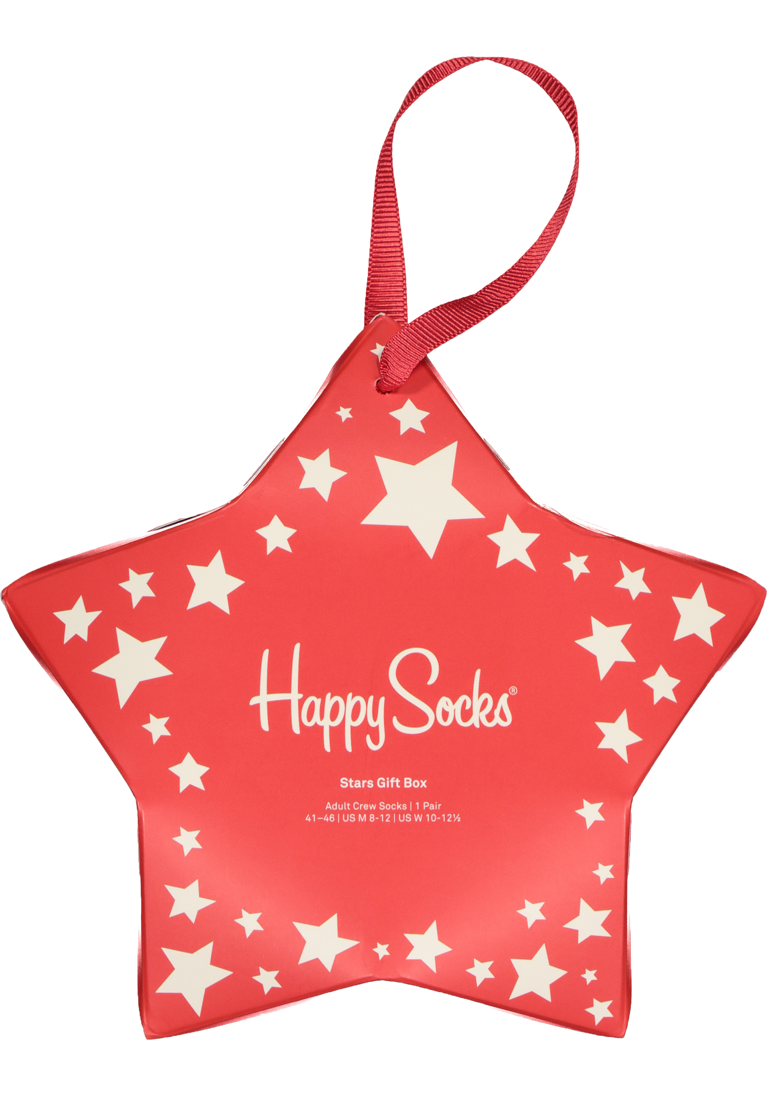 Happy Socks Stars Gift Box (1-pack), rode kerstster om op te hangen