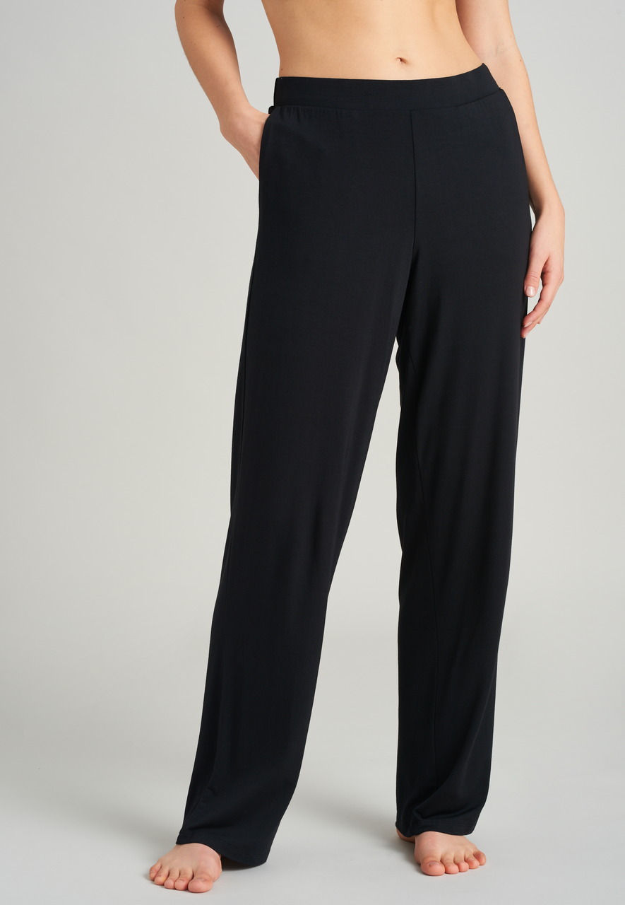 SCHIESSER Mix+Relax loungebroek lang, dames loungebroek lang modal marlene-snit zwart