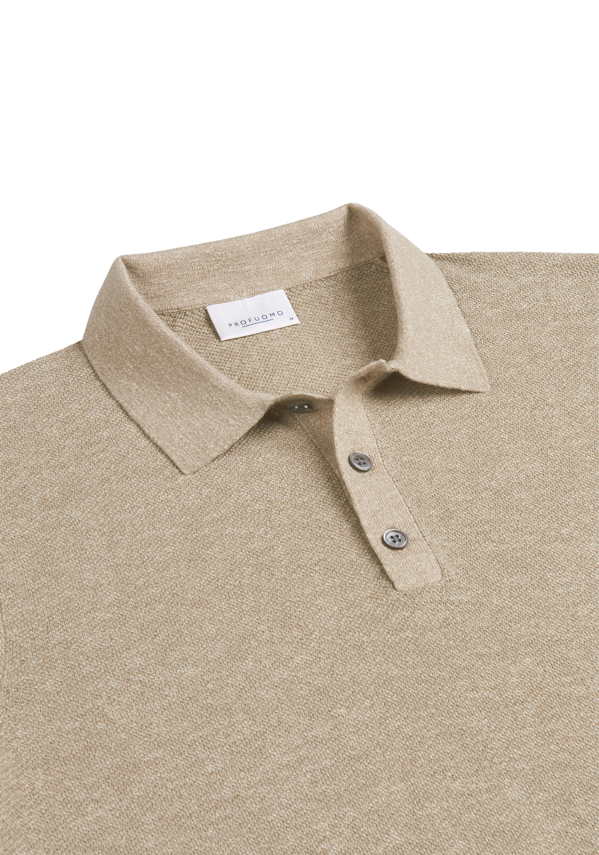 Profuomo slim fit heren polo, beige