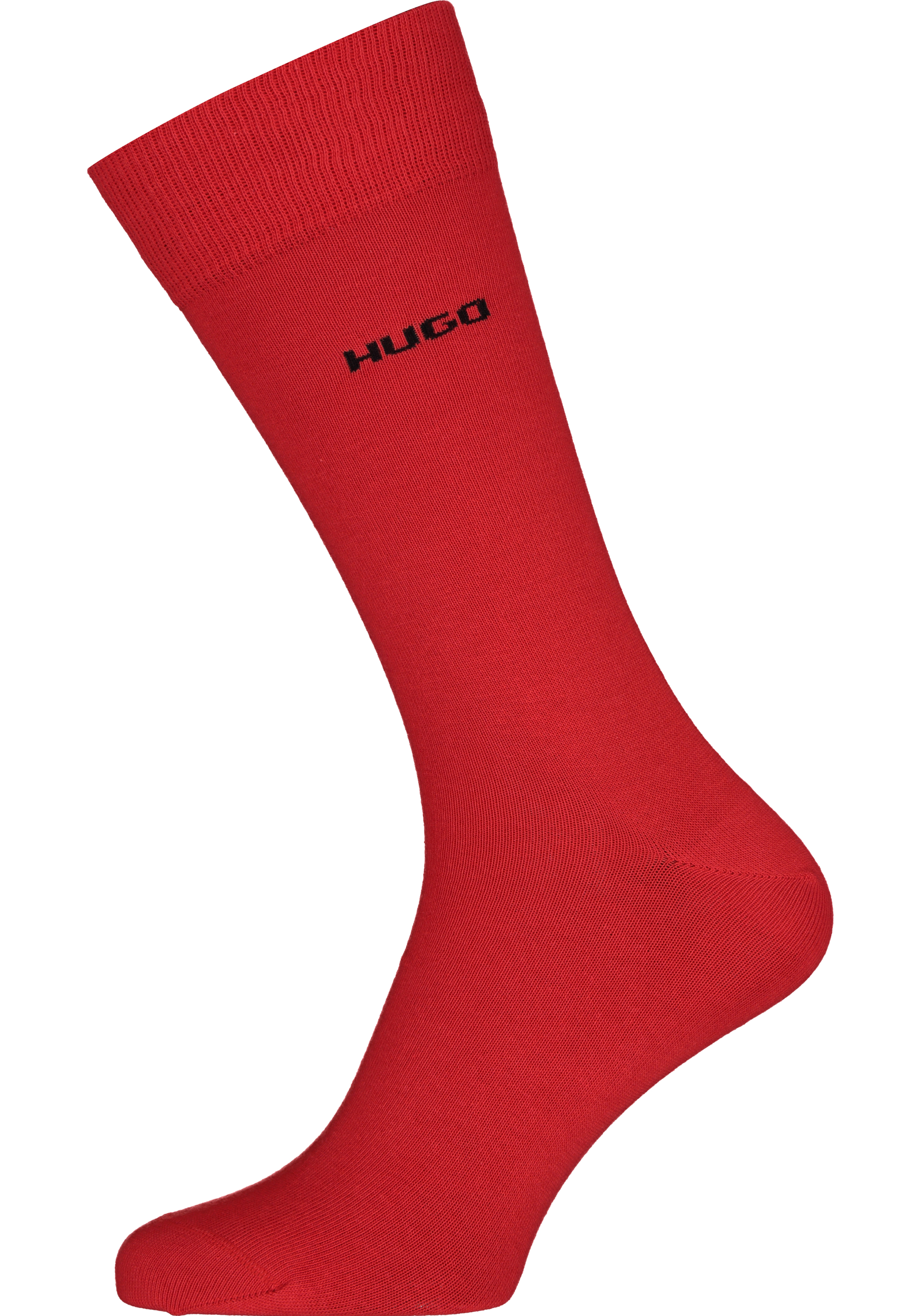 HUGO logo sokken (2-pack), herensokken katoen, zwart en rood