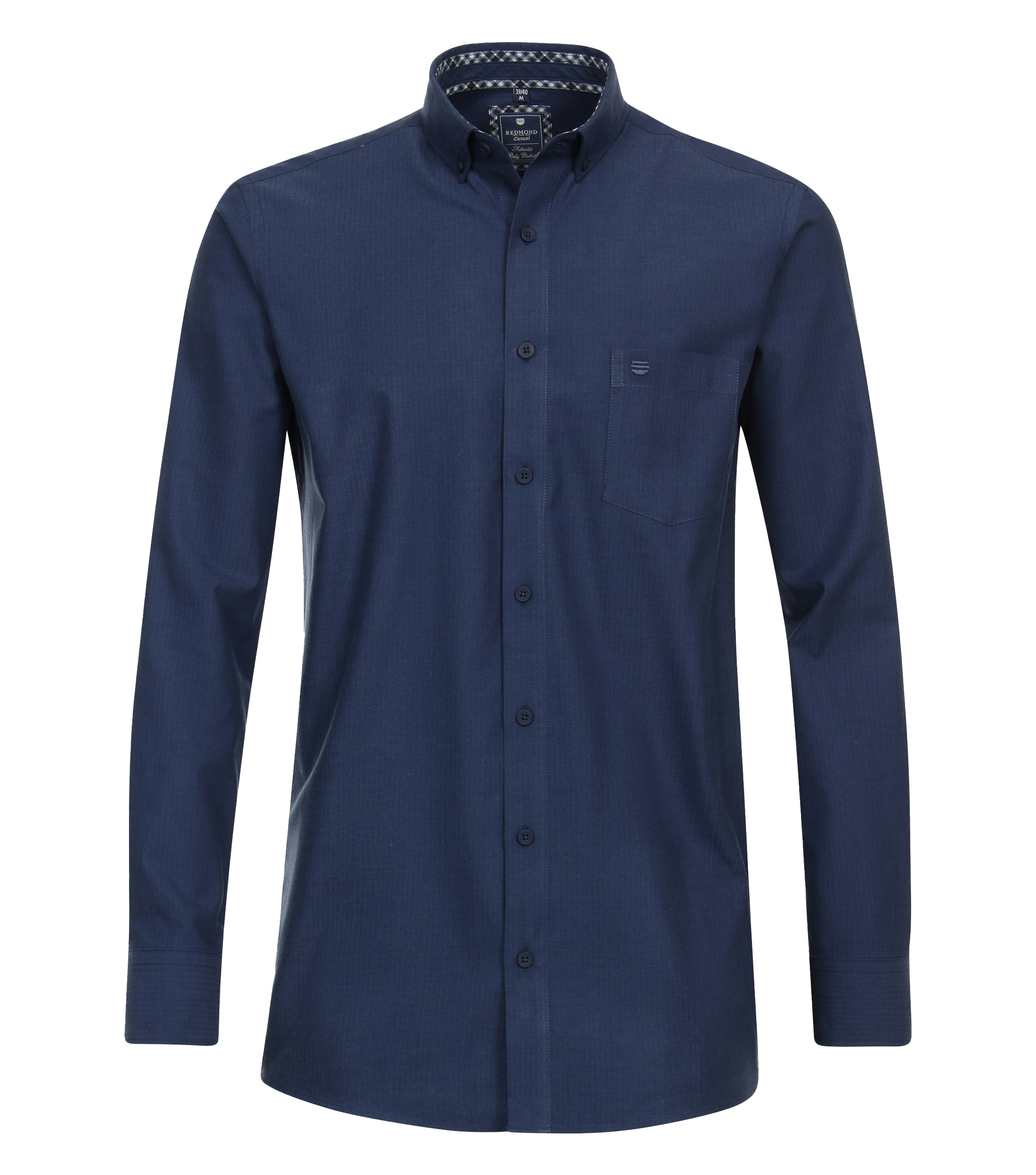 Redmond modern fit overhemd, twill, blauw