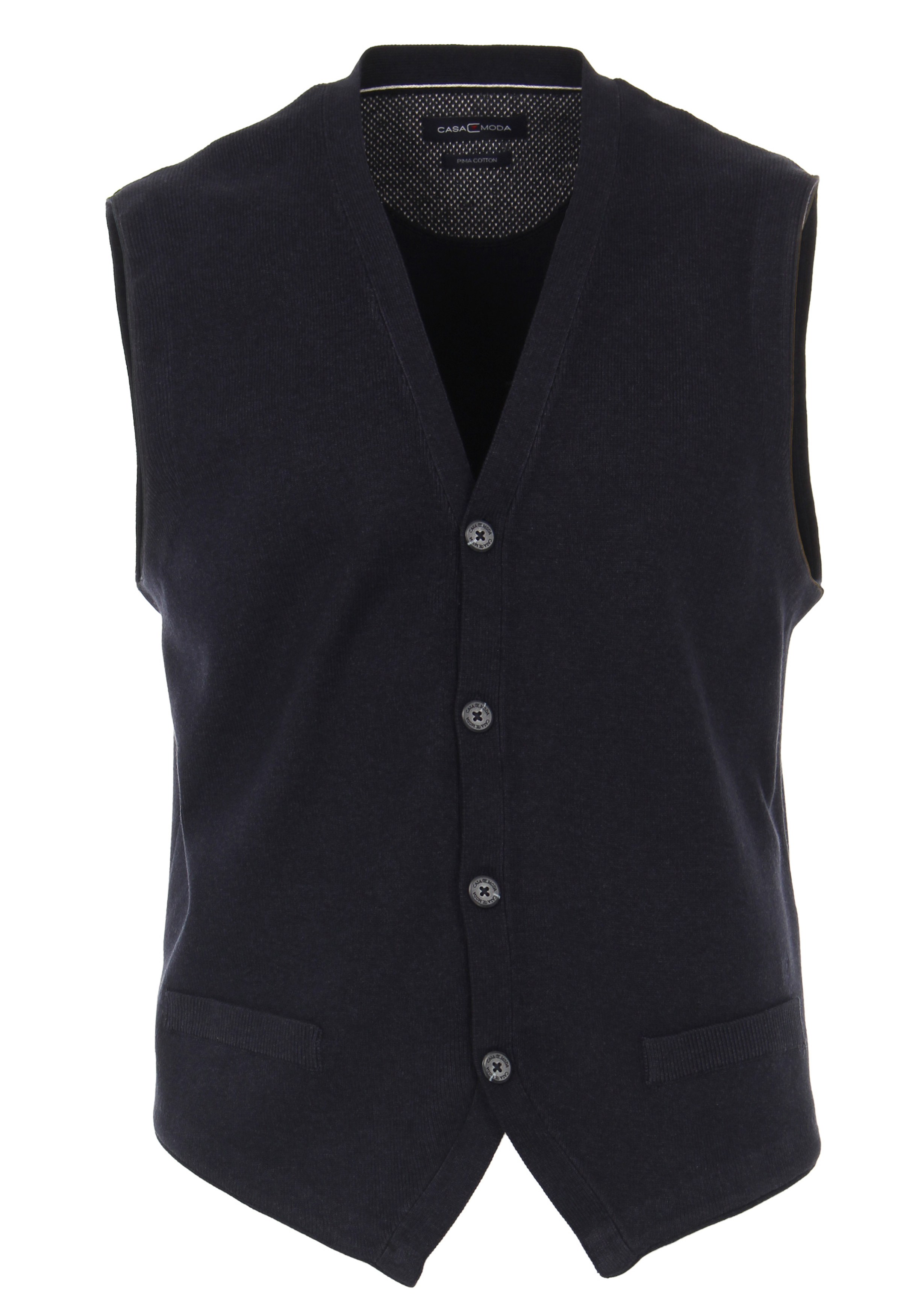 CASA MODA mouwloos heren vest katoen, donker blauw