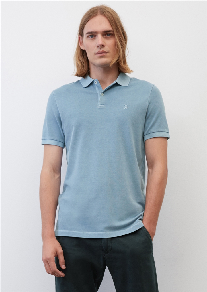 Marc O'Polo shaped fit polo, heren poloshirt, blauw