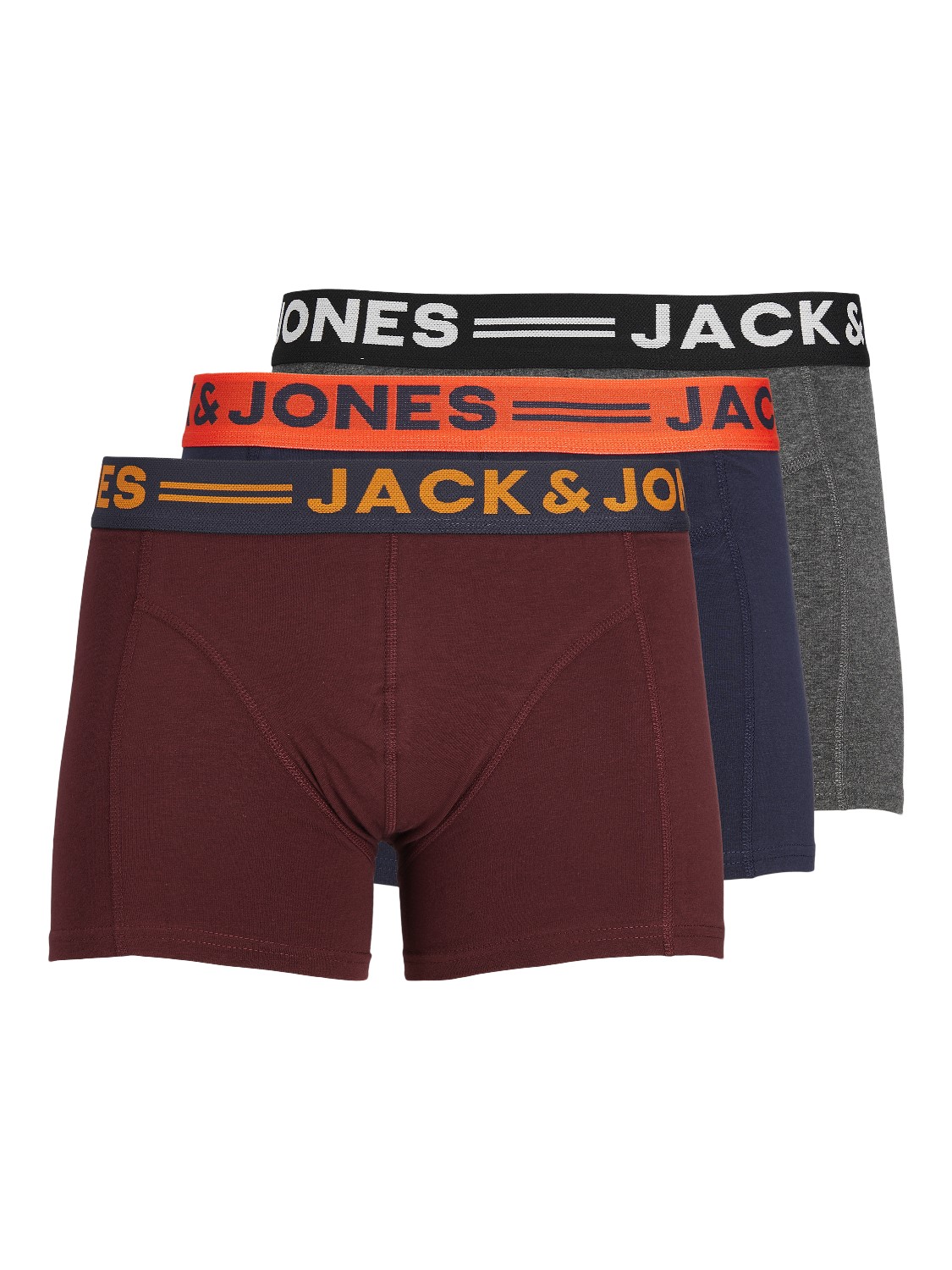 JACK & JONES Jaclichfield trunks (3-pack), heren boxers normale lengte, donkerrood