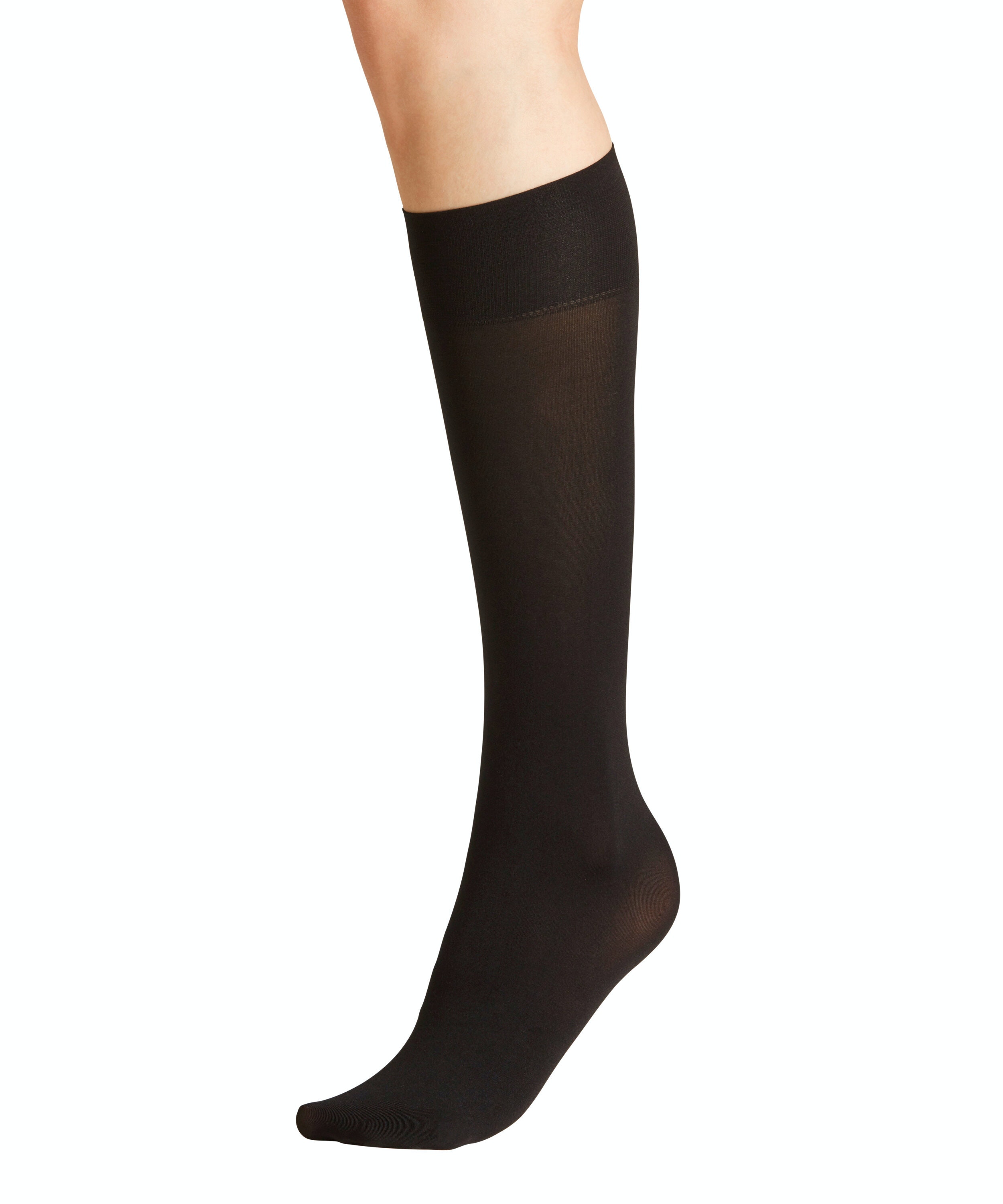 FALKE Seidenglatt 40 DEN dames kniekousen, zwart (black)