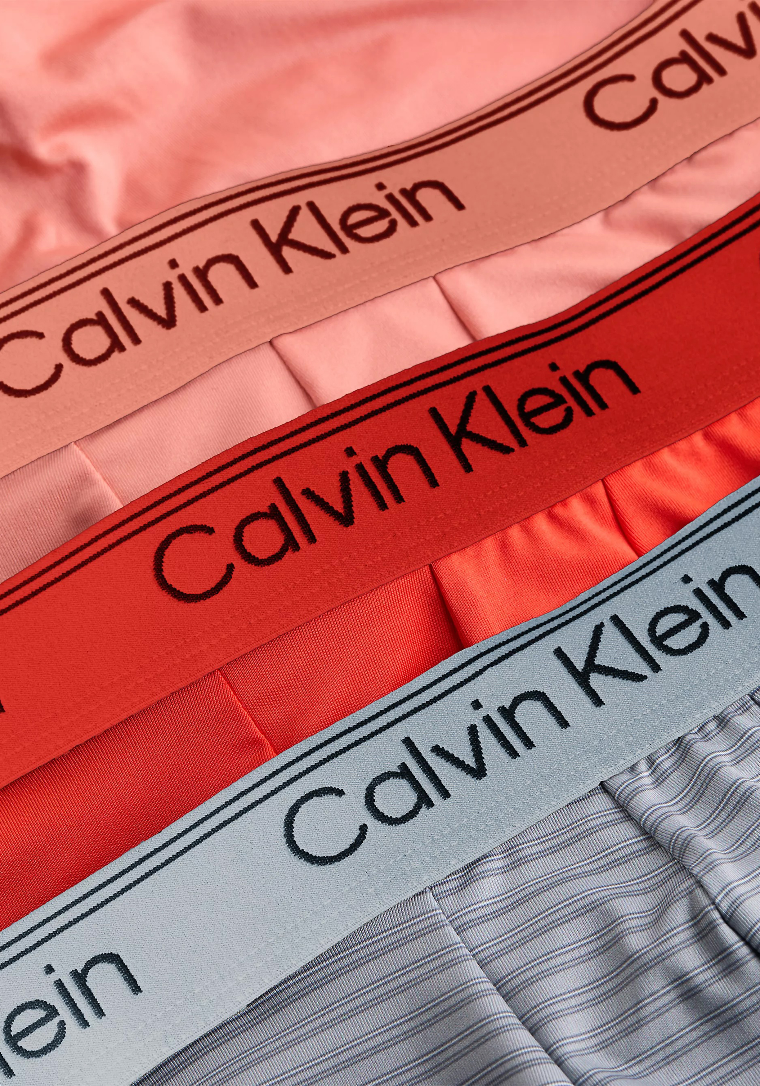 Calvin Klein Low Rise trunks (3-pack), lage heren boxers kort, grijs, zalm, oranje