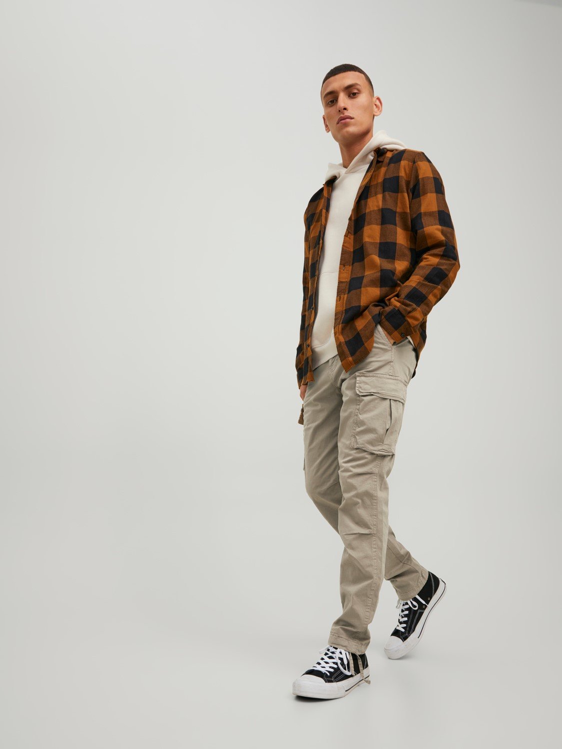 JACK & JONES Ace Tucker Cargoa loose fit, heren cargo broek, beige