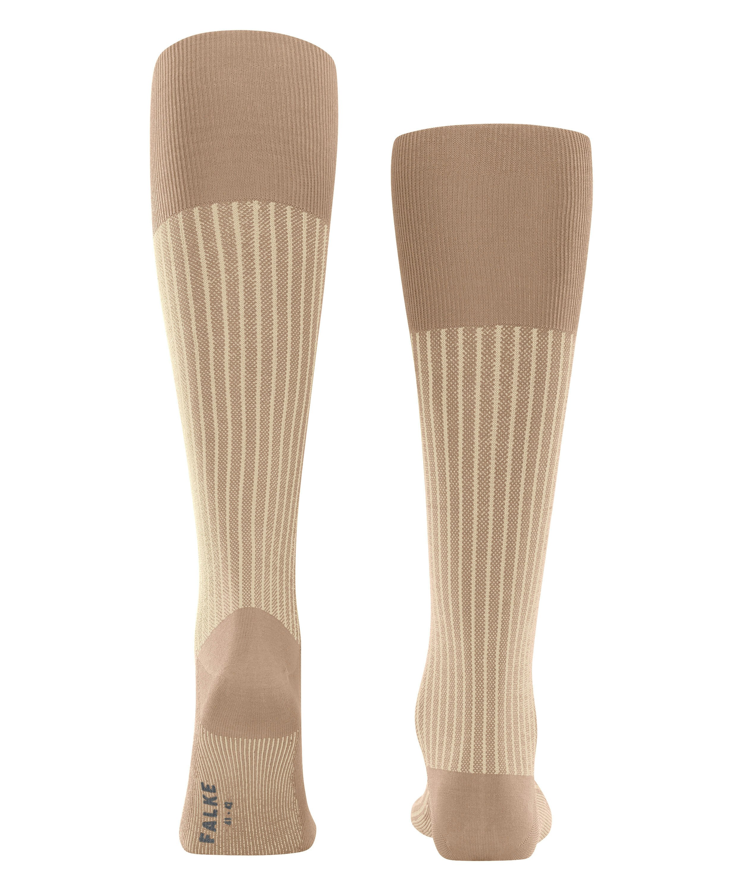 FALKE Oxford Stripe heren kniekousen, beige (camelange)