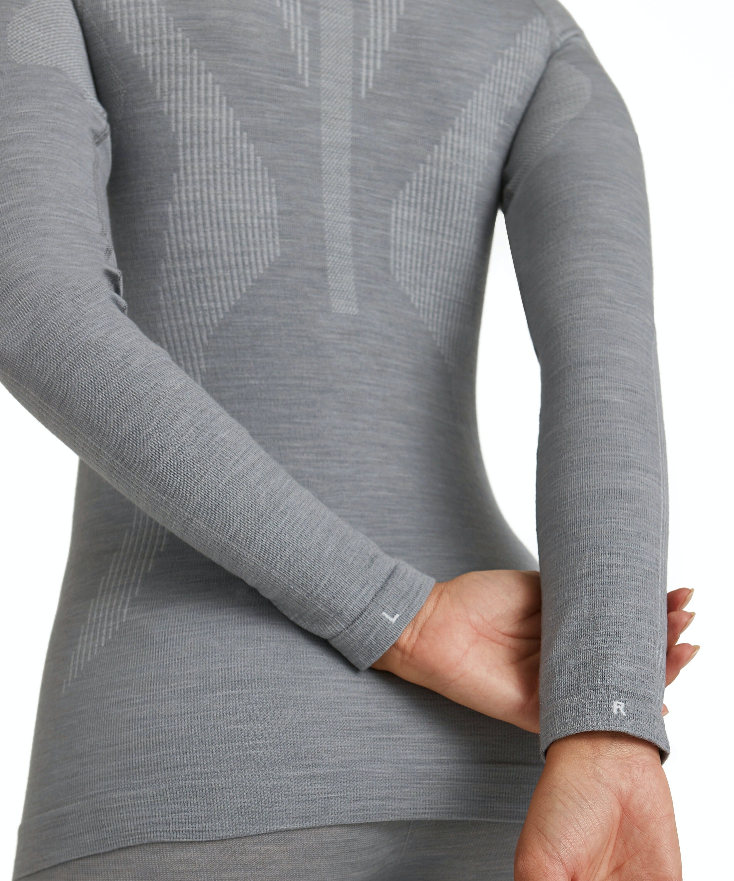 FALKE dames lange mouw shirt Wool-Tech, thermoshirt, grijs (grey-heather)