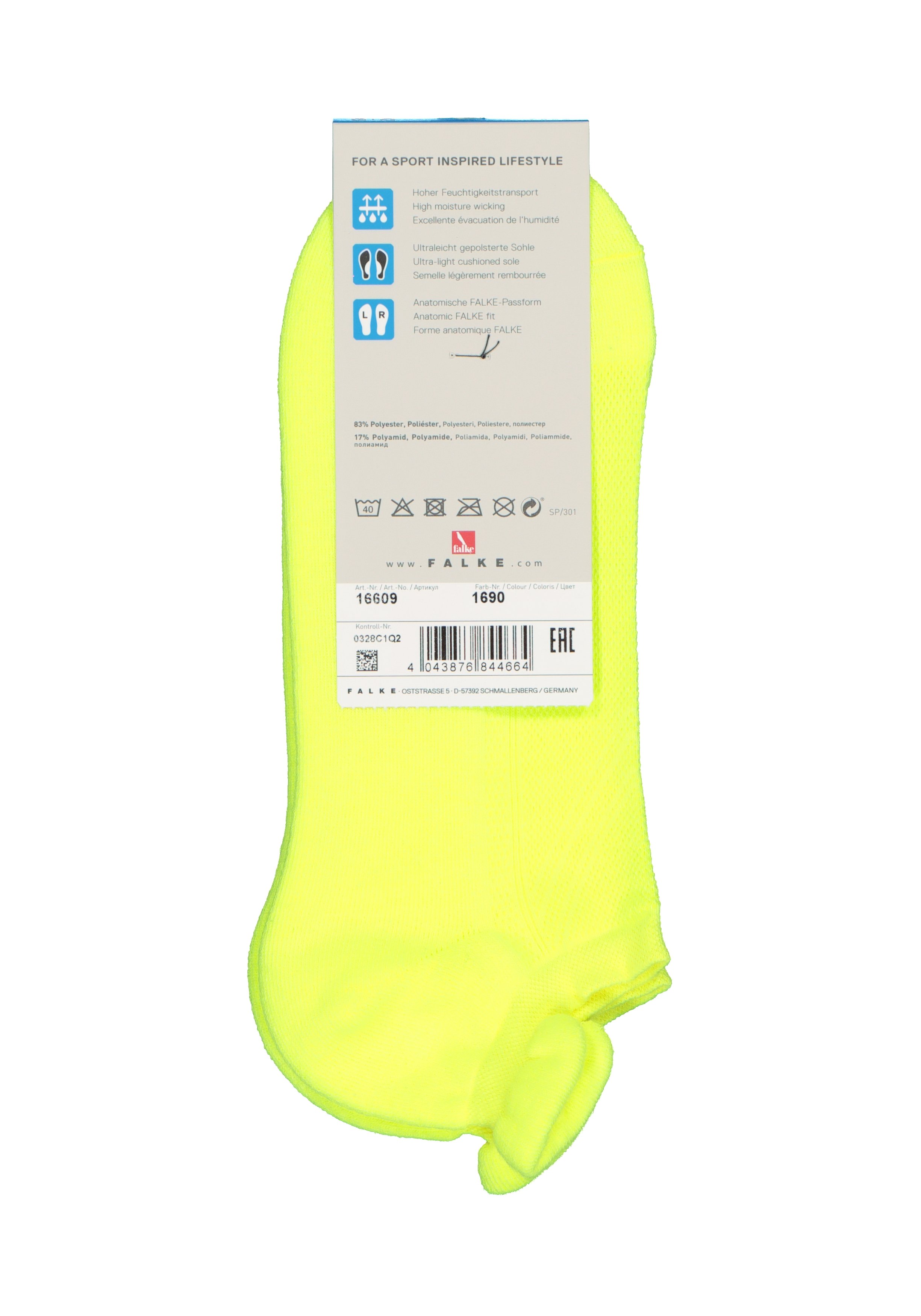 FALKE Cool Kick unisex enkelsokken, neon lime (lightning)