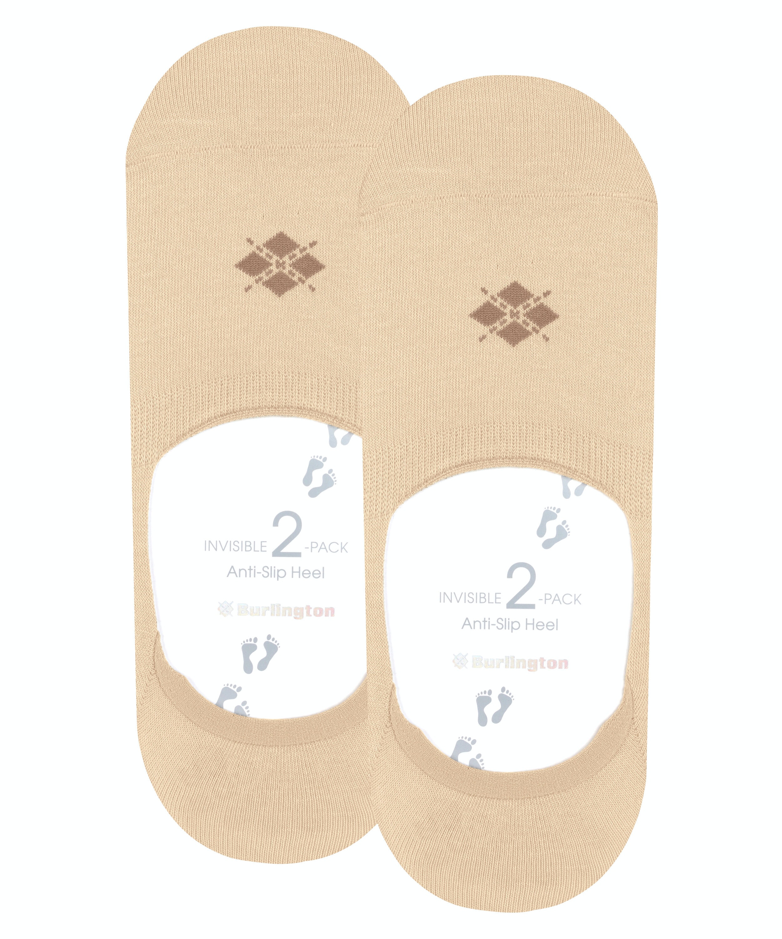 Burlington Everyday 2-Pack heren invisible sokken, beige (gravel)