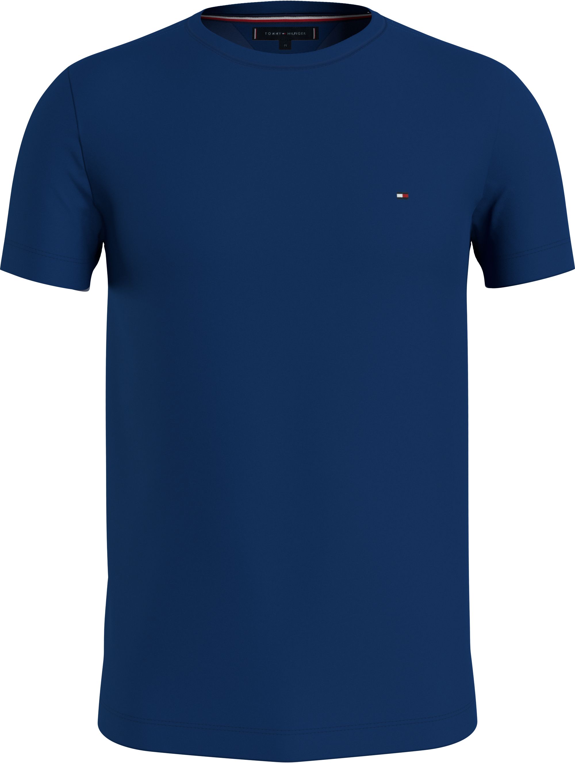 Tommy Hilfiger Stretch Slim Fit Tee heren T shirt korte mouw O hals donker kobaltblauw