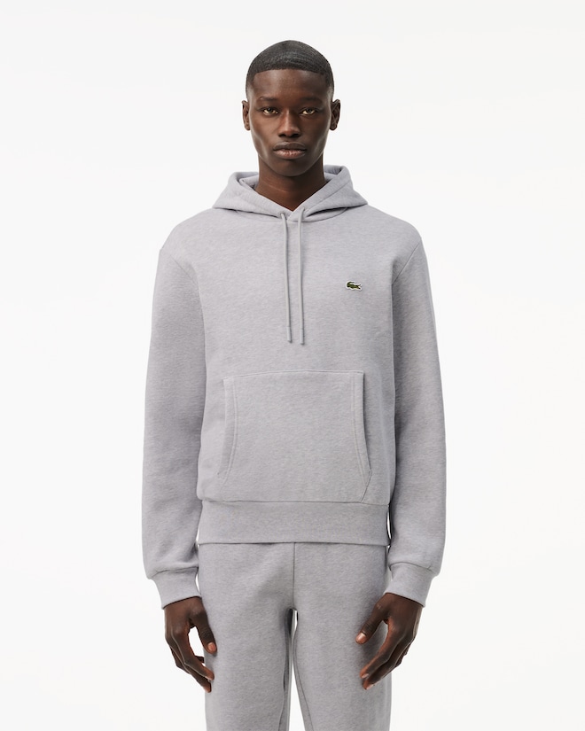 Lacoste heren hoodie sweatshirt, lichtgrijs melange