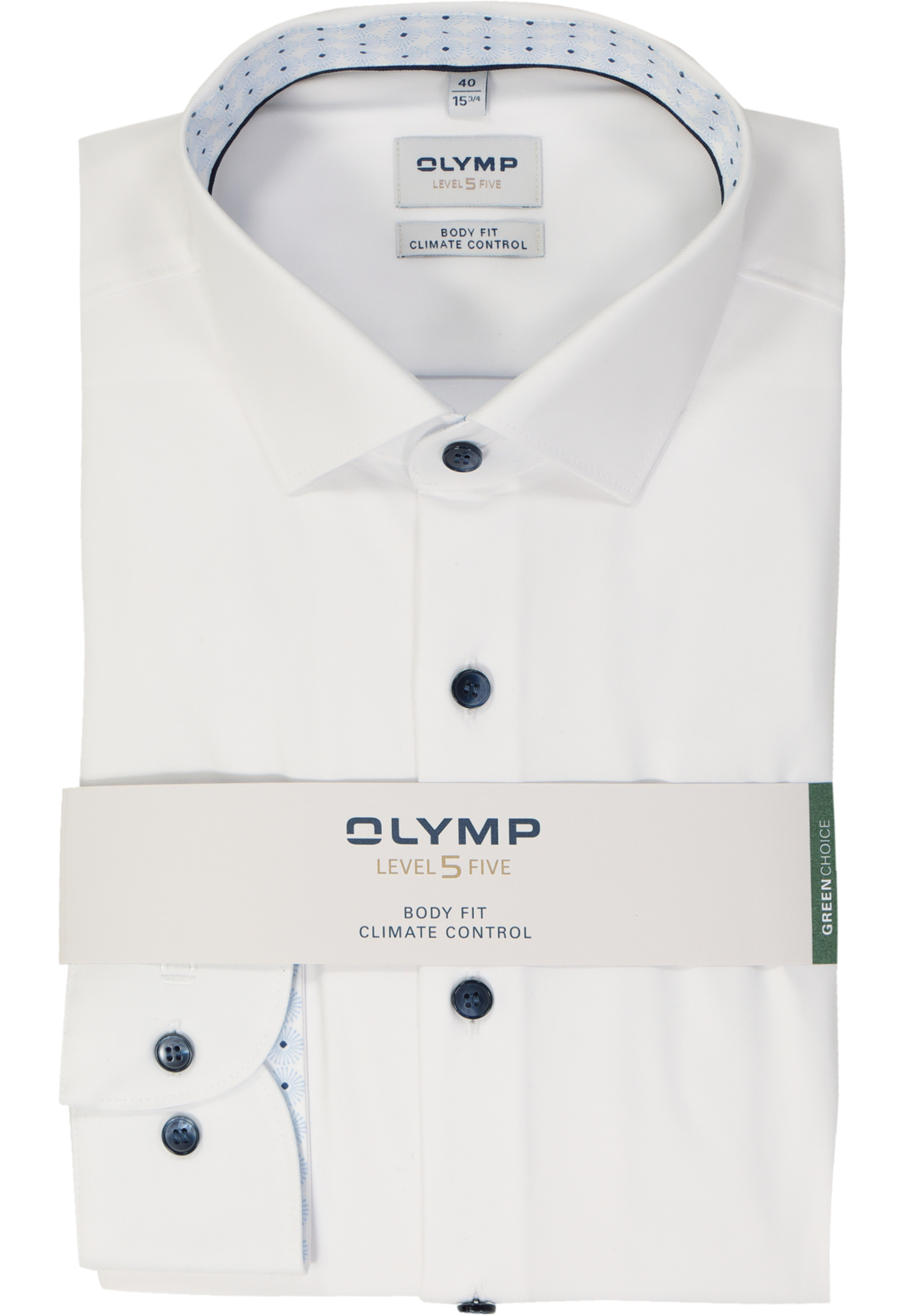 OLYMP 24/7 Level 5 body fit overhemd, mouwlengte 7, twill, wit