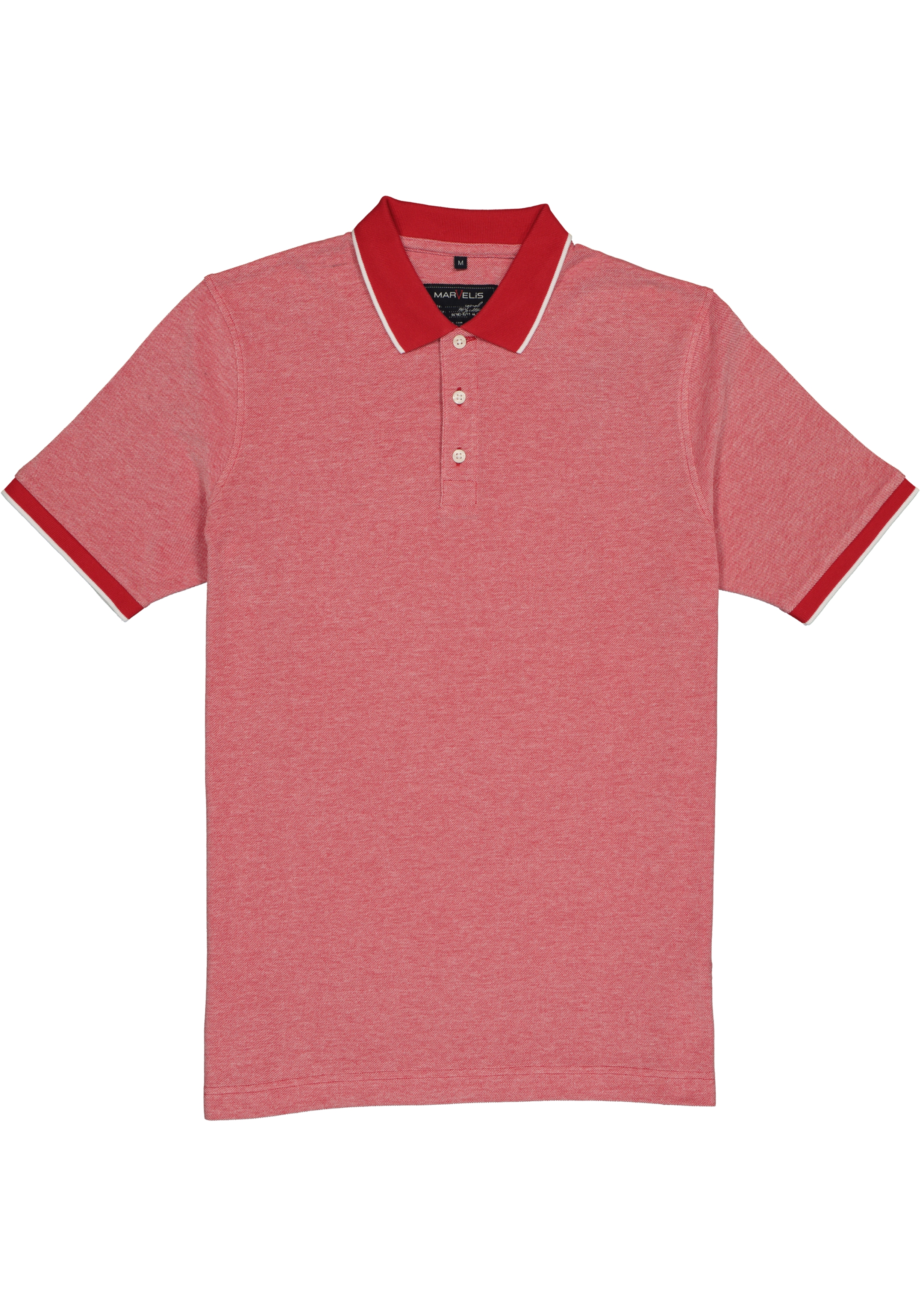 MARVELIS modern fit poloshirt, rood melange 