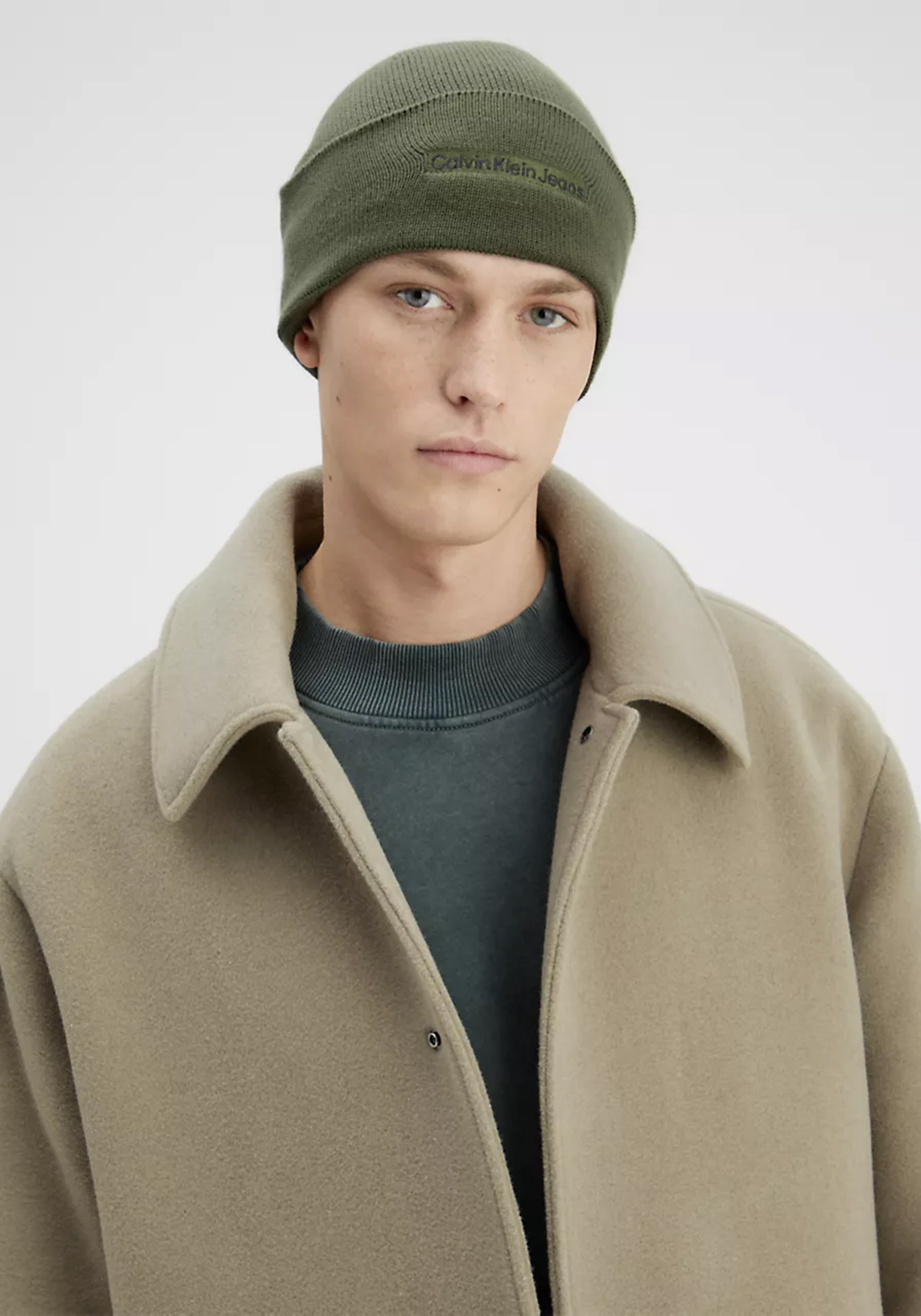 Calvin Klein muts, embroidered beanie, groen