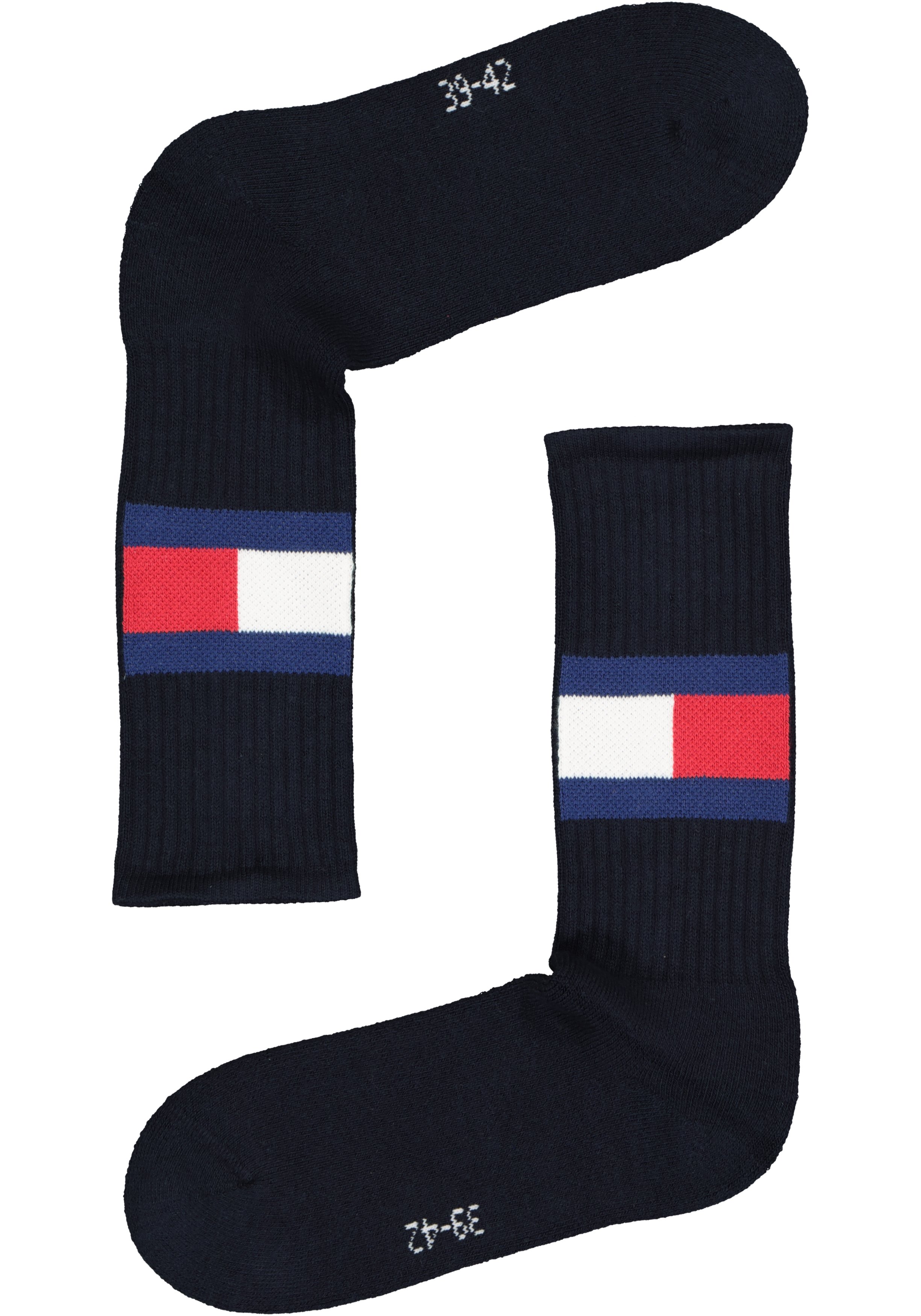 Tommy Hilfiger Flag Socks (1-pack), unisex sportsokken katoen, donkerblauw