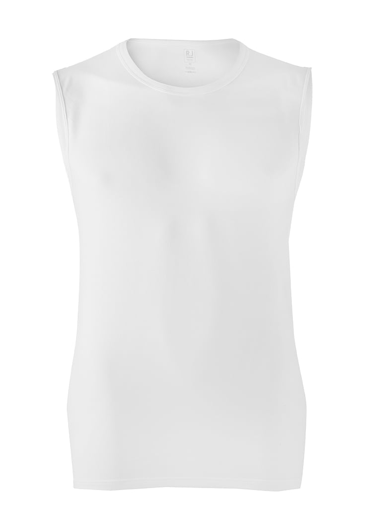 RJ Bodywear, mouwloos T-shirt O-hals, wit (stretch)